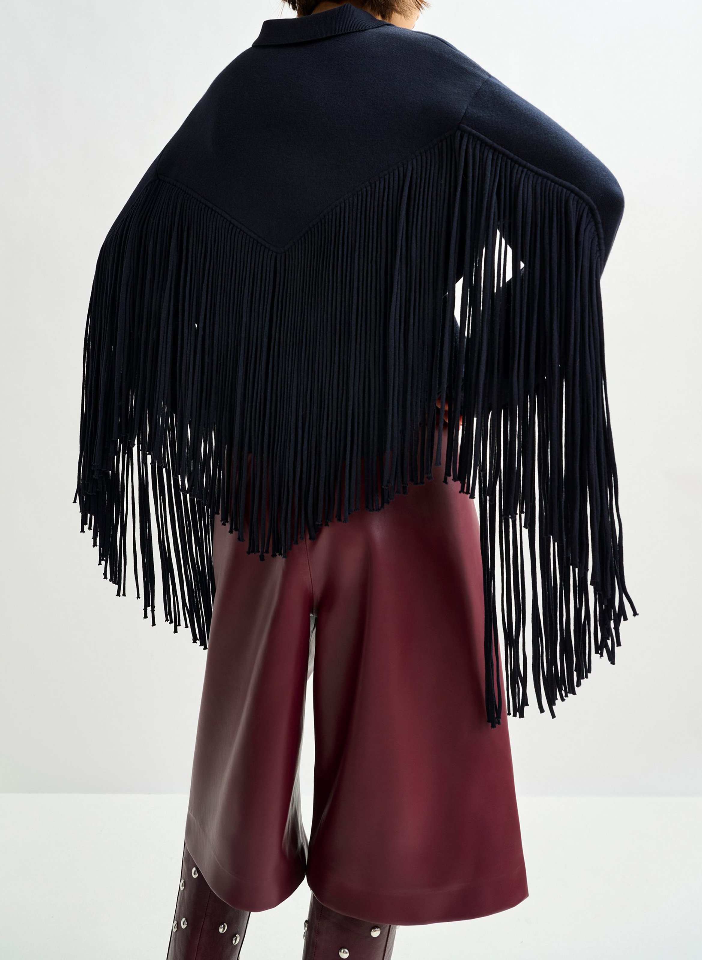 Veste col classique à franges ESSENTIEL ANTWERP Bleu