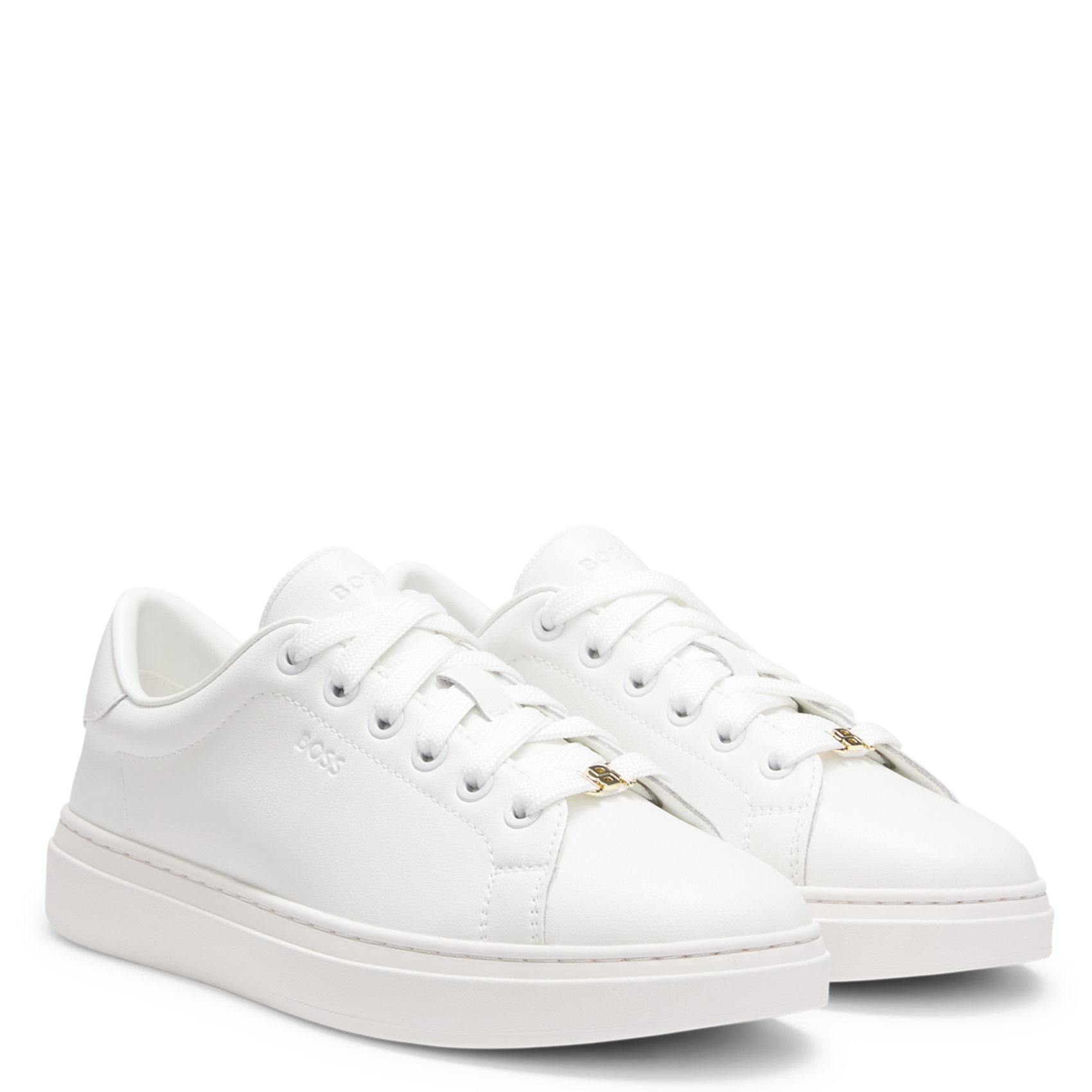 Baskets basses en cuir BOSS Blanc