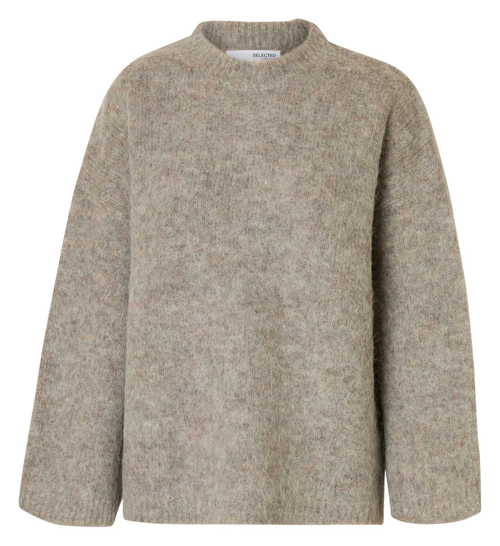 Pull ample chiné en laine mélangée SELECTED Gris