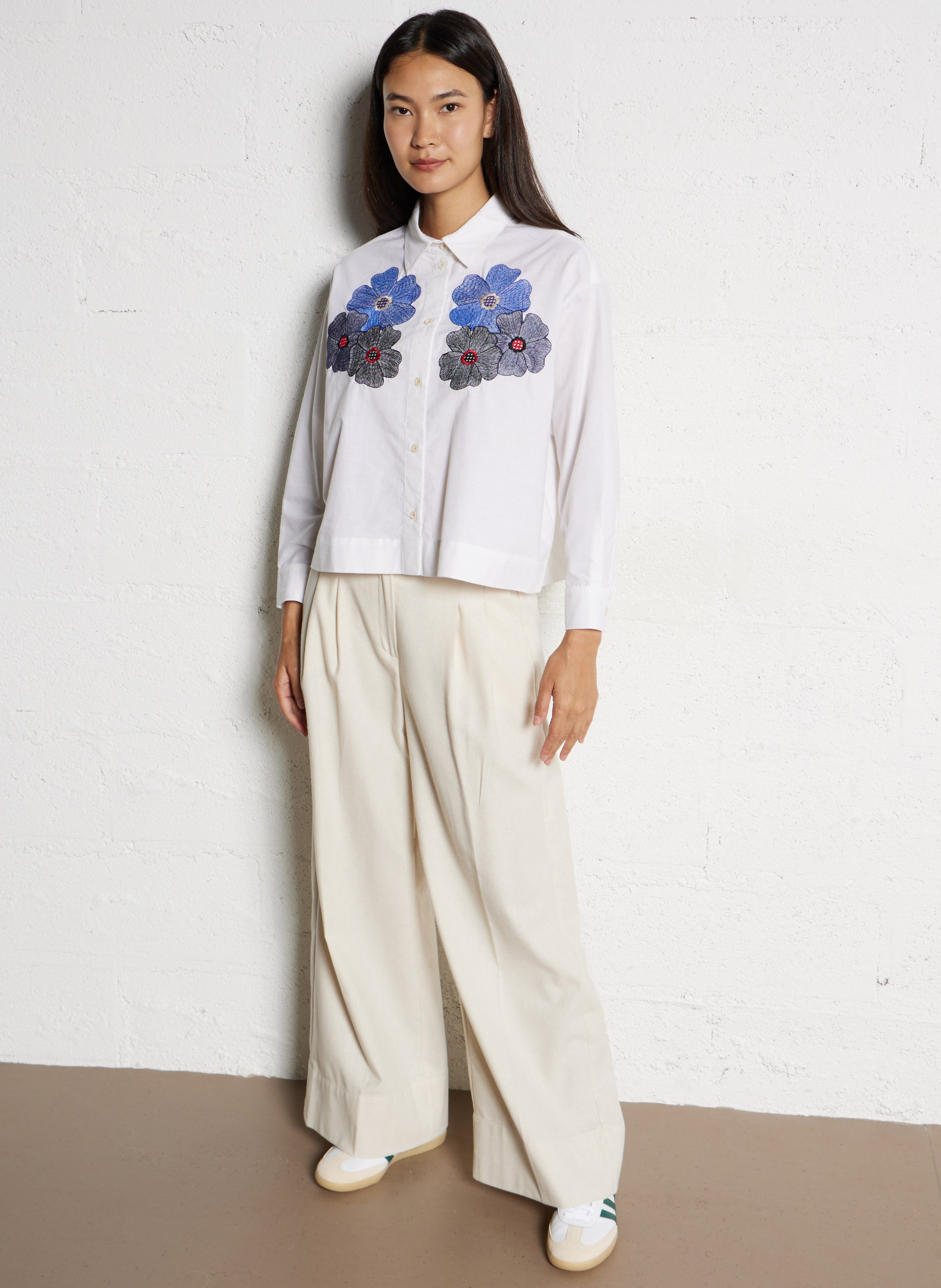 Chemise oversize col classique en coton TINSELS Blanc