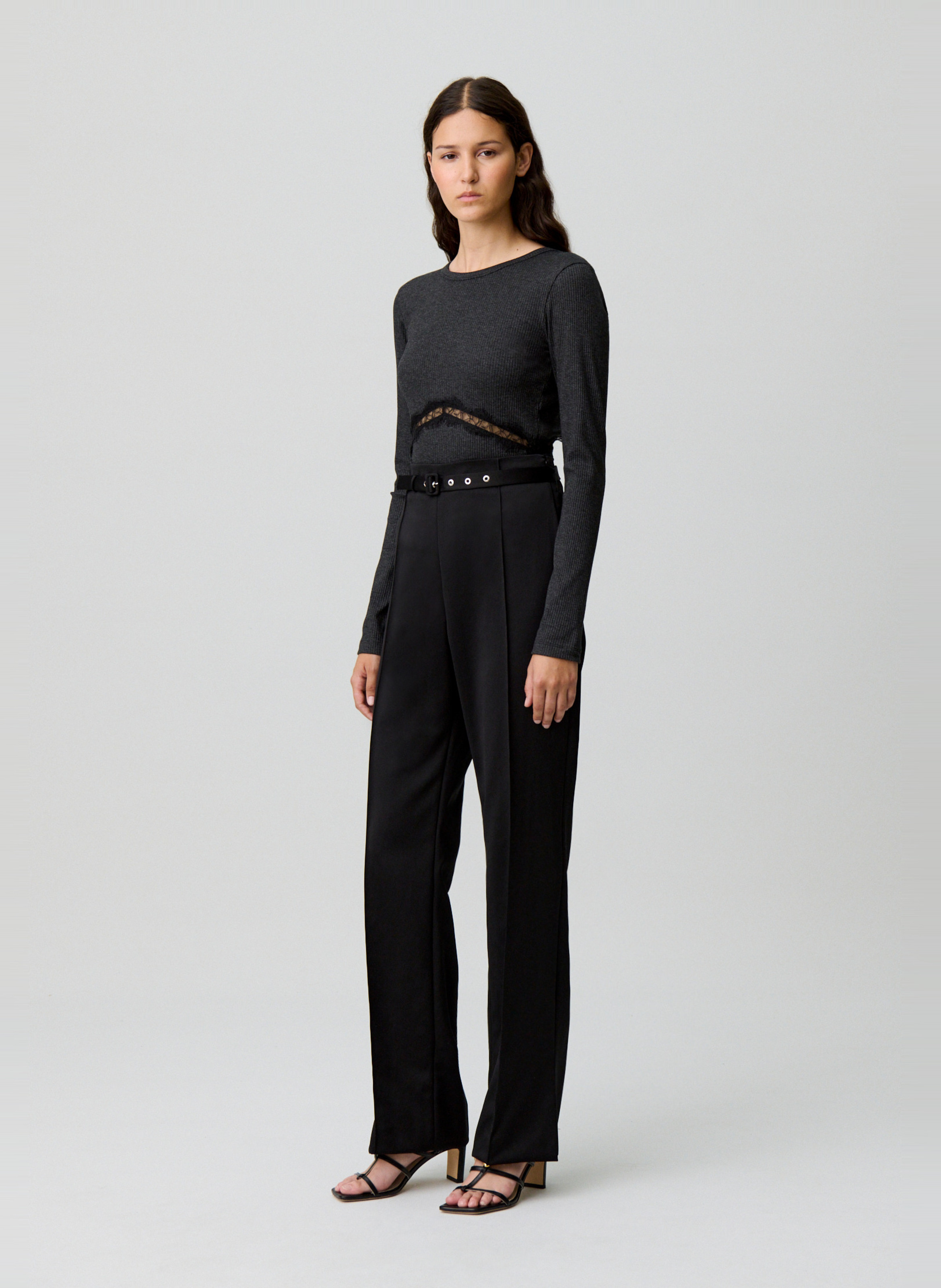 High-waisted carrot-cut trousers CLAUDIE PIERLOT Black