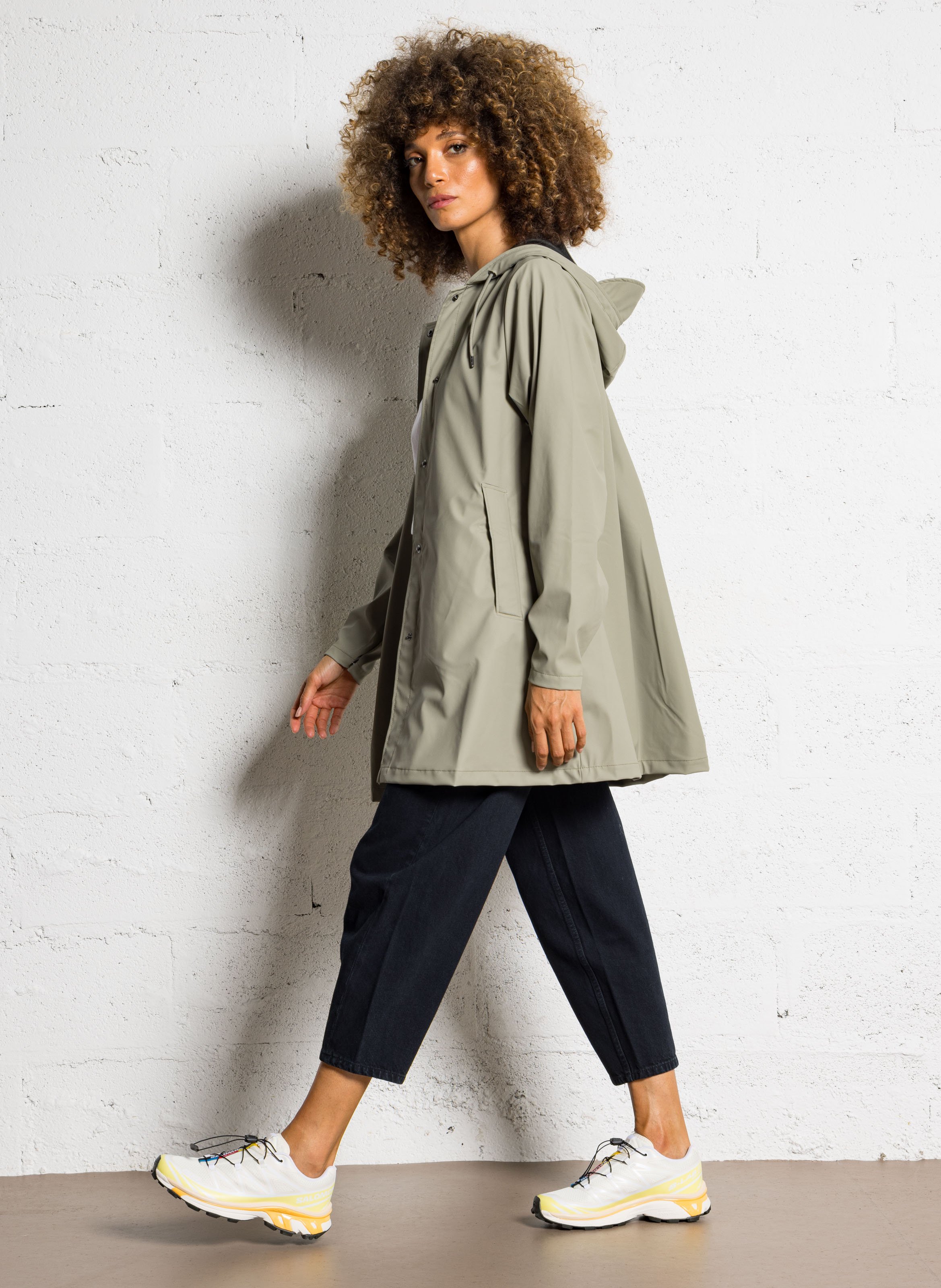 Hooded jacket RAINS Green