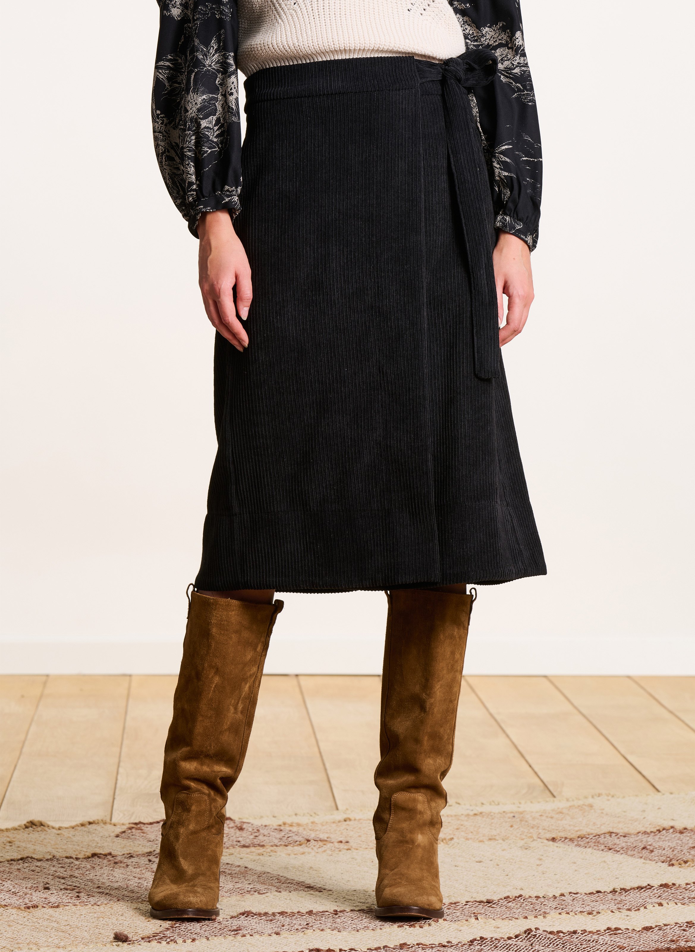 Velvet wrap midi skirt LA FEE MARABOUTEE