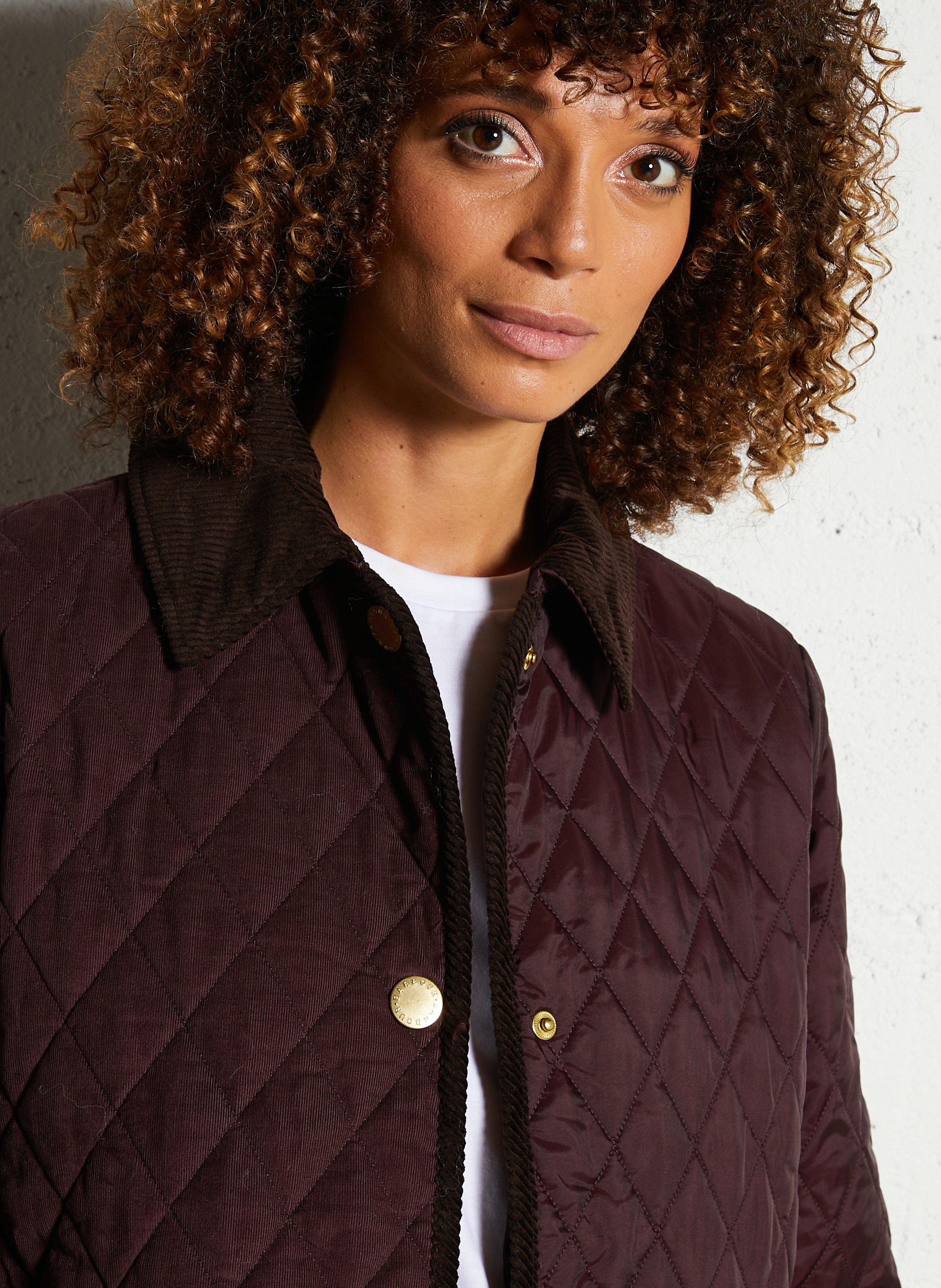 Manteau col en velours côtelé BARBOUR Violet