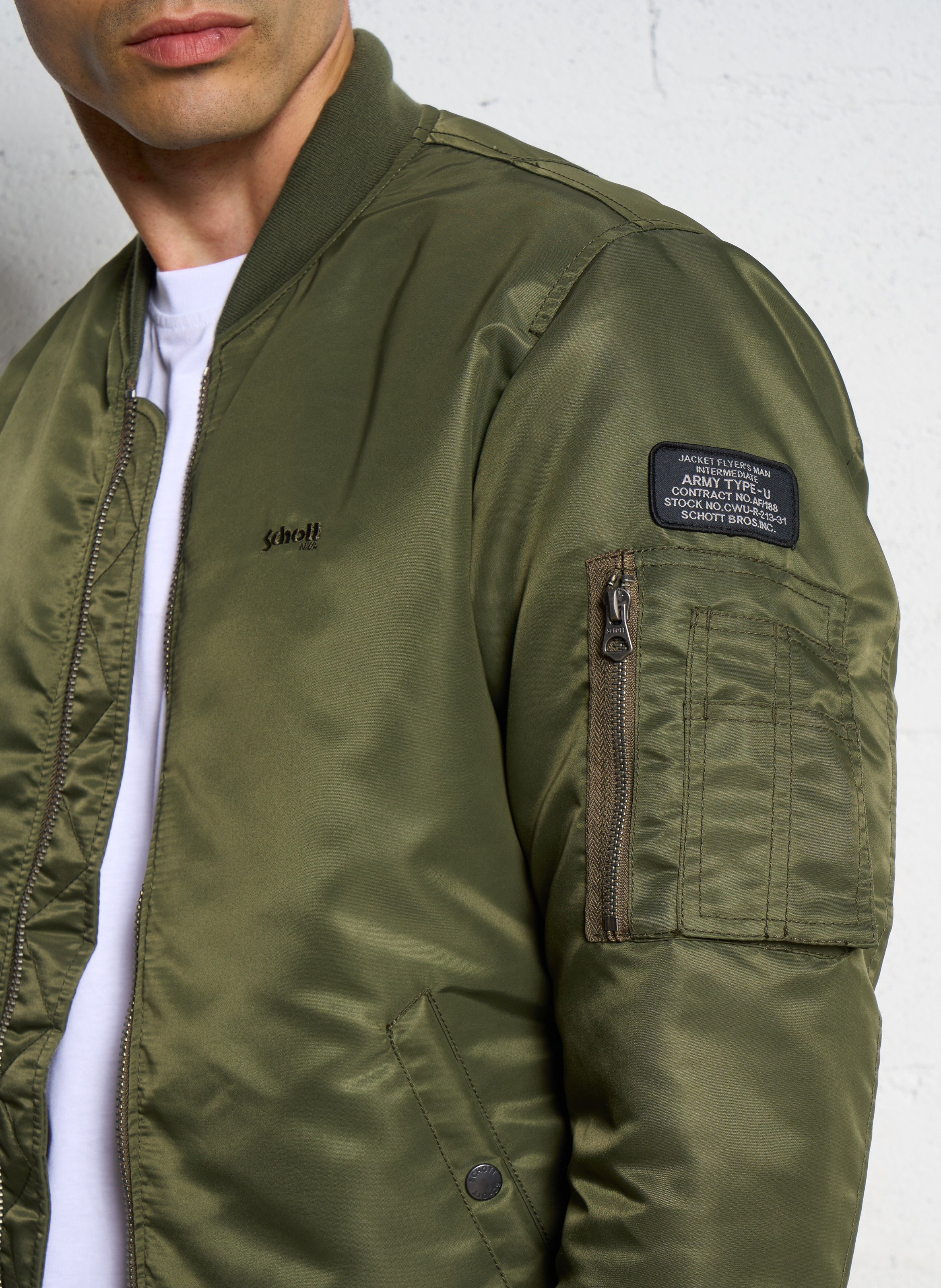 Blouson col montant SCHOTT Vert