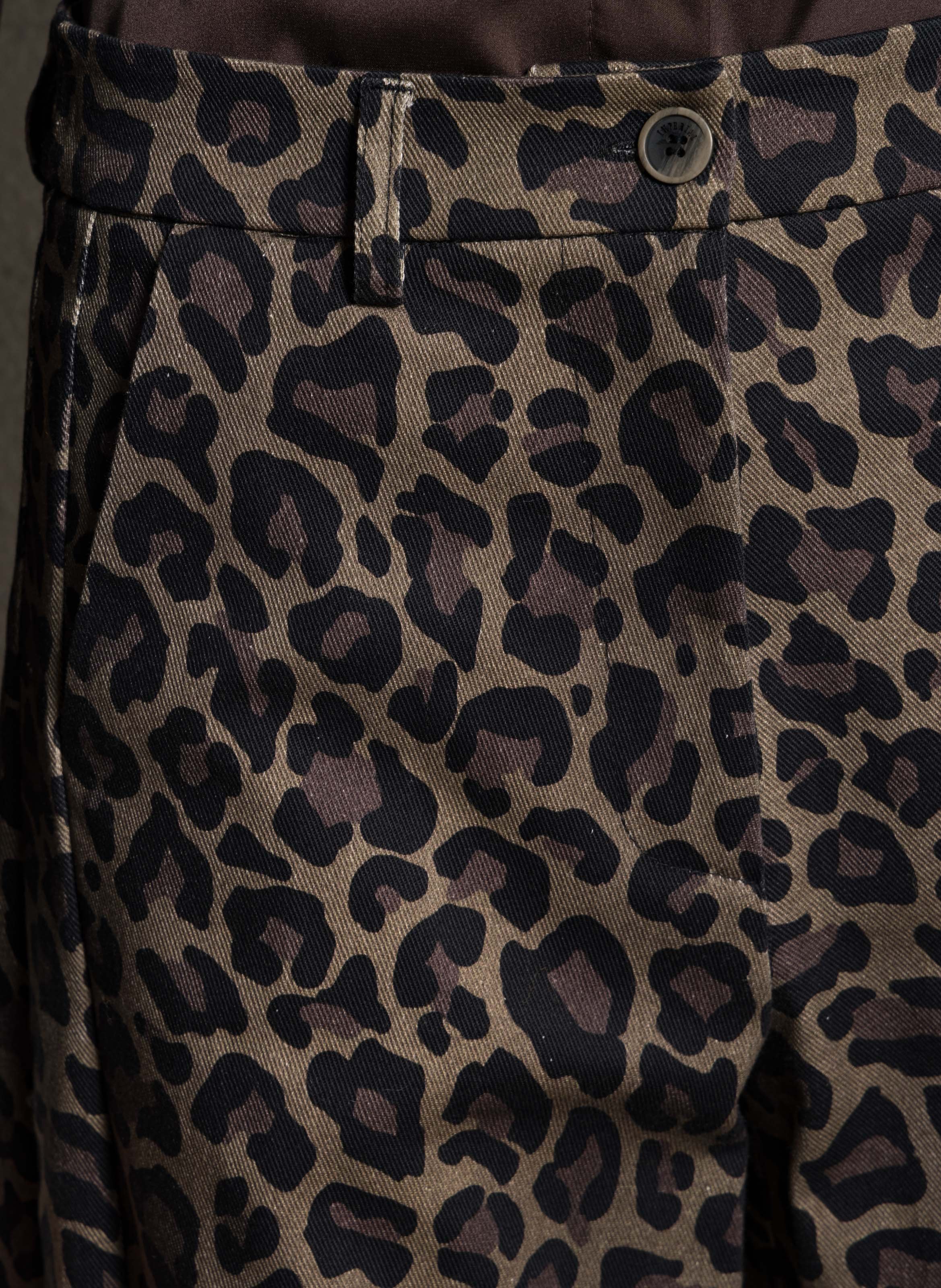 Jean droit léopard IMPERIAL Marron