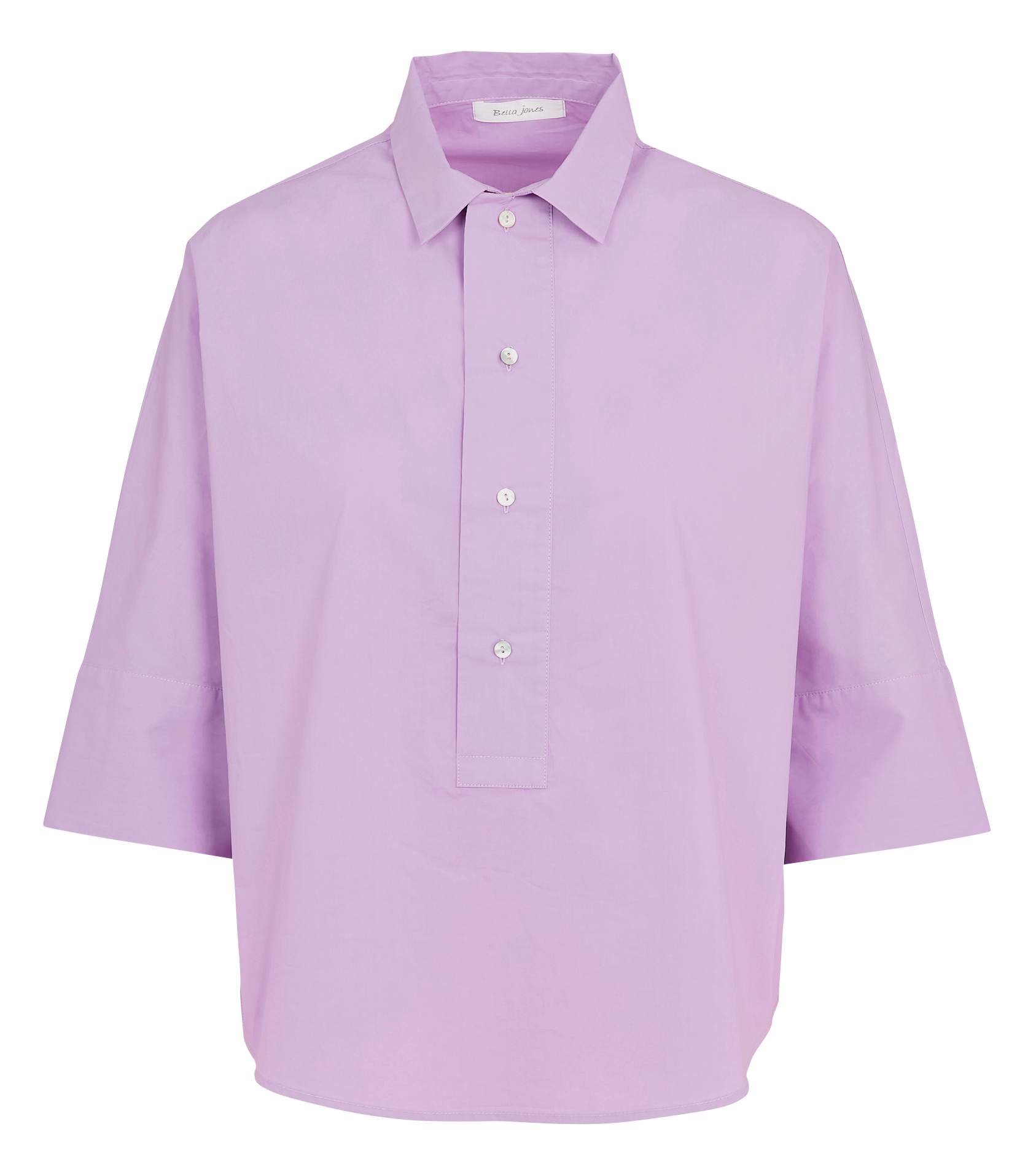 Oversize buttoned cotton poplin top BELLA JONES Purple