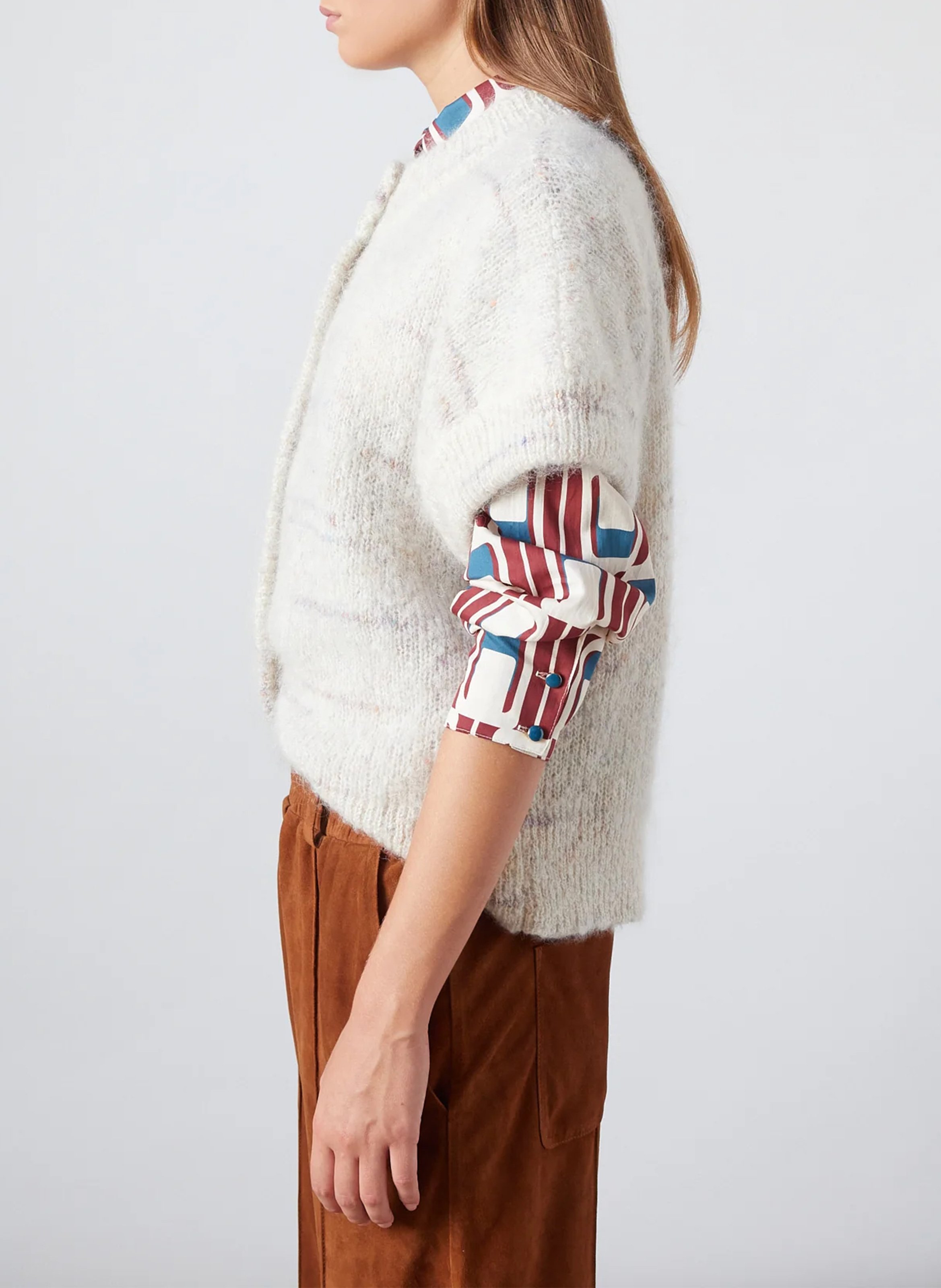 Gilet ample duveteux en laine mélangée THE LABEL EDITION Beige