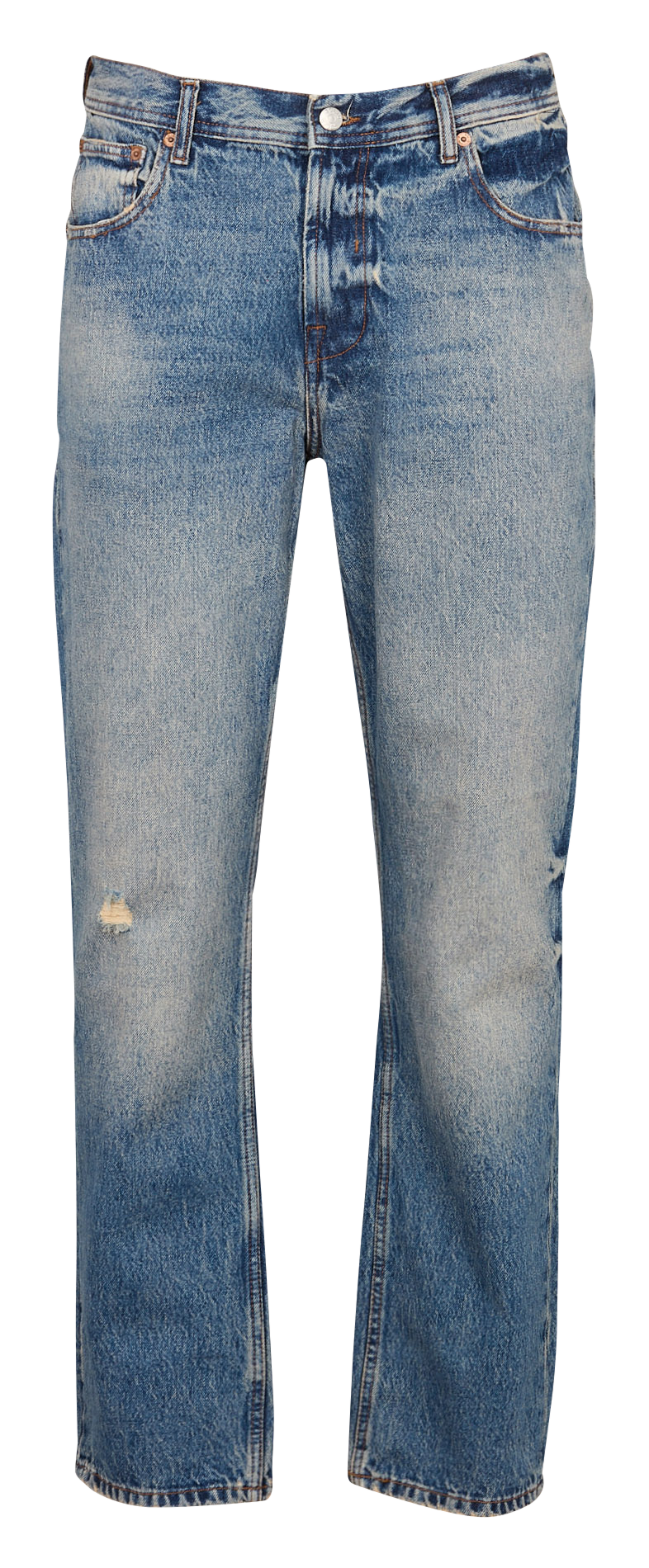 Cotton straight jeans SOLID Blue