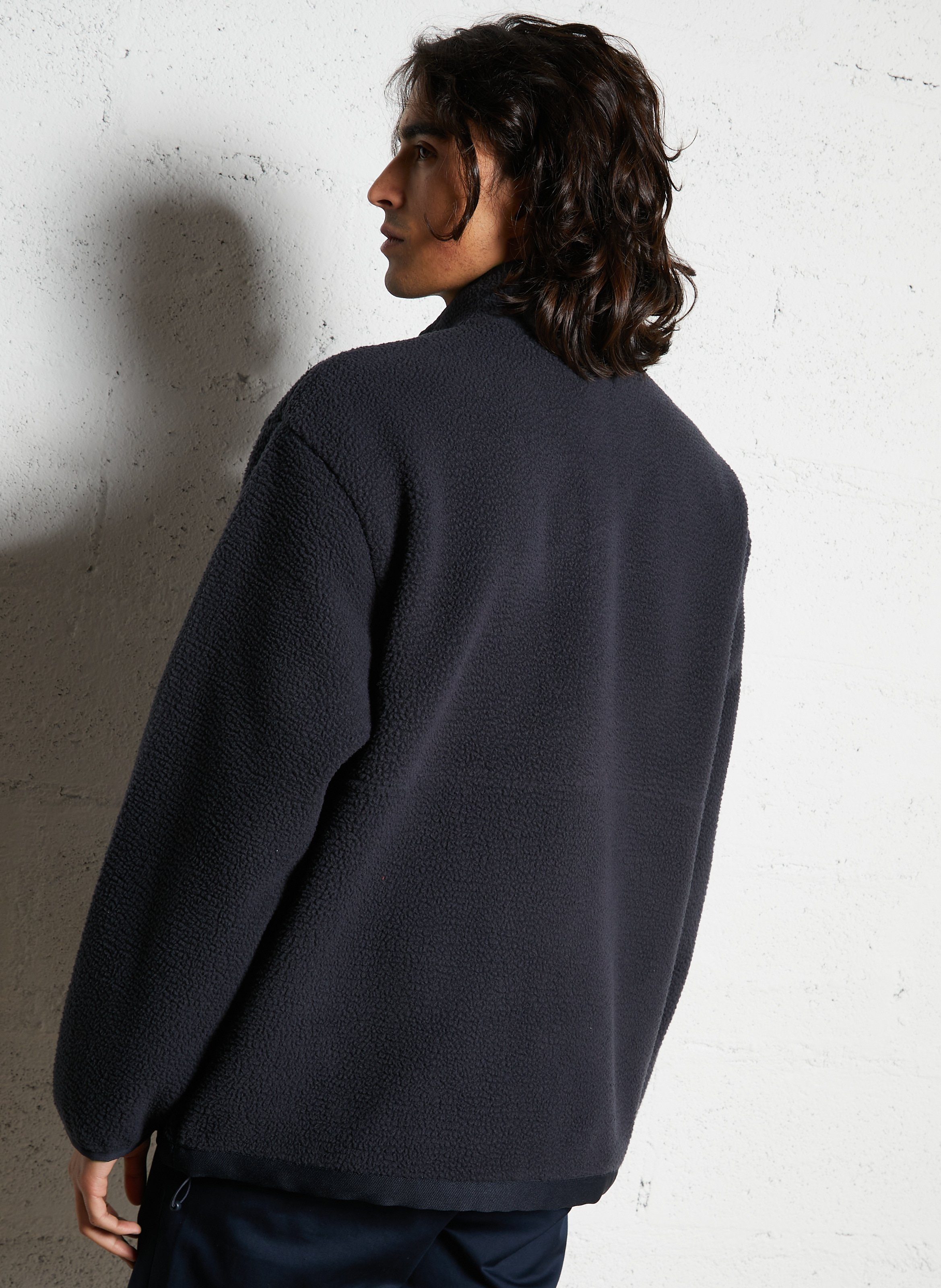 Polaire oversize col montant  FARAH Bleu