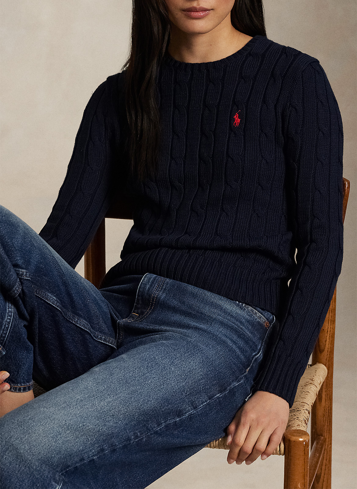 Pull moulant col rond en coton POLO RALPH LAUREN