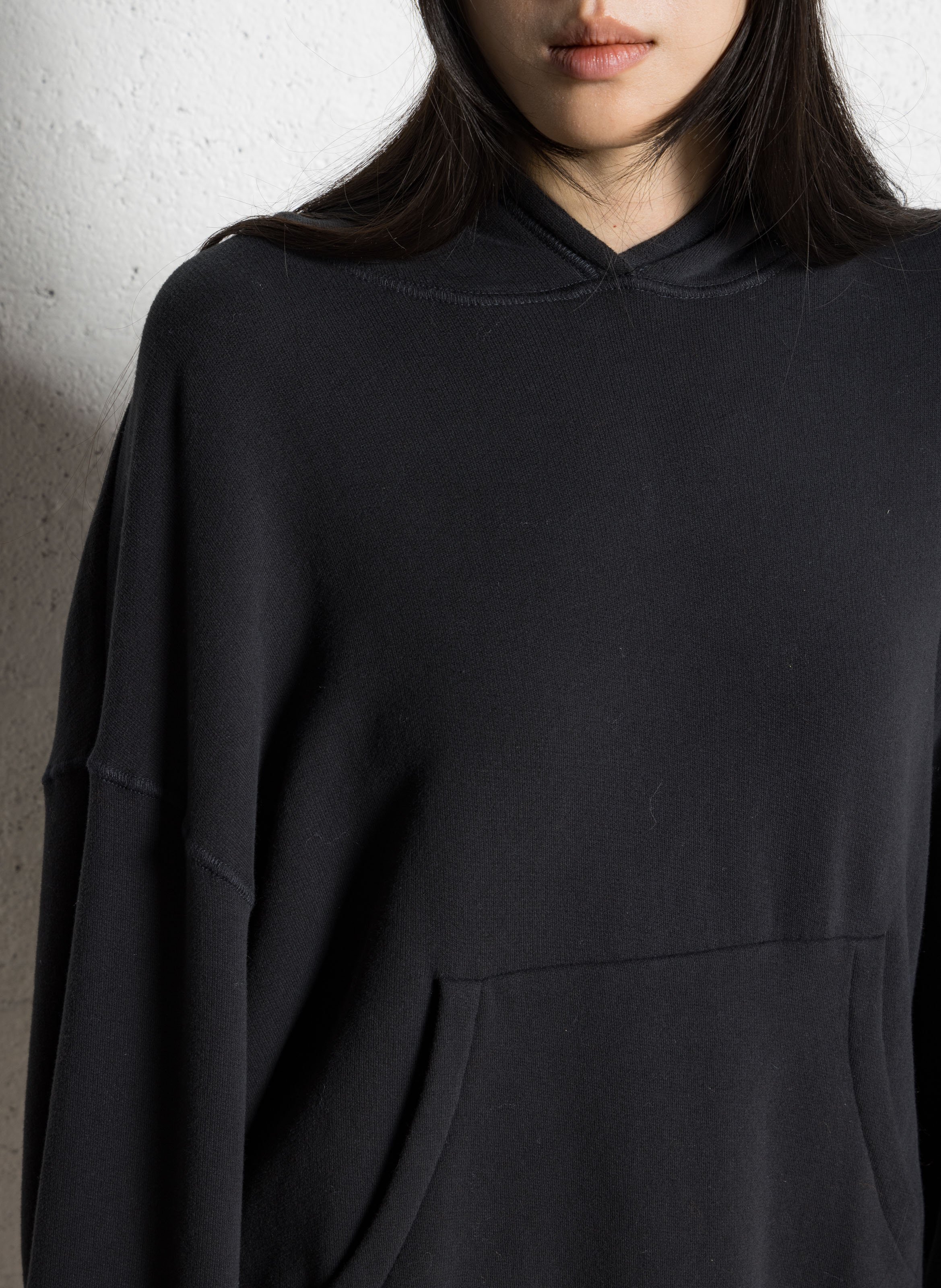 Oversized heathered hoodie AMERICAN VINTAGE Black