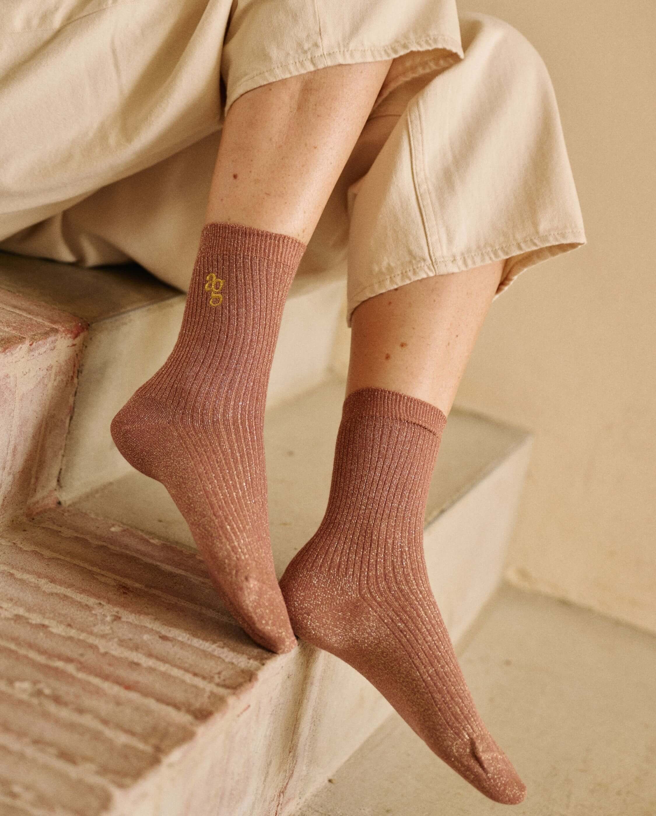 Pack of 3 pairs of women's socks, lurex ANGARDE Multicolored