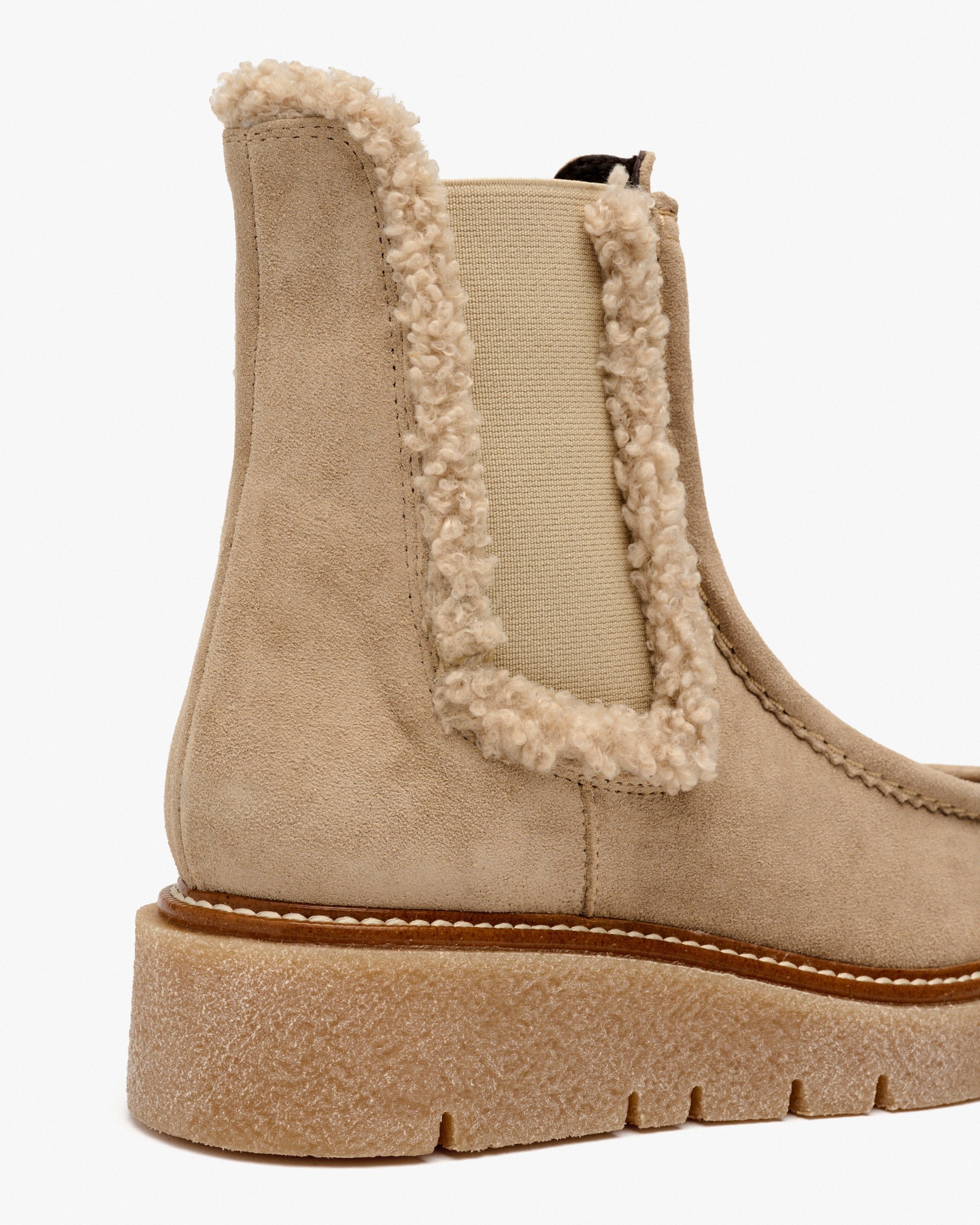 Beige suede ankle boots with side elastics PEDRO MIRALLES Grey