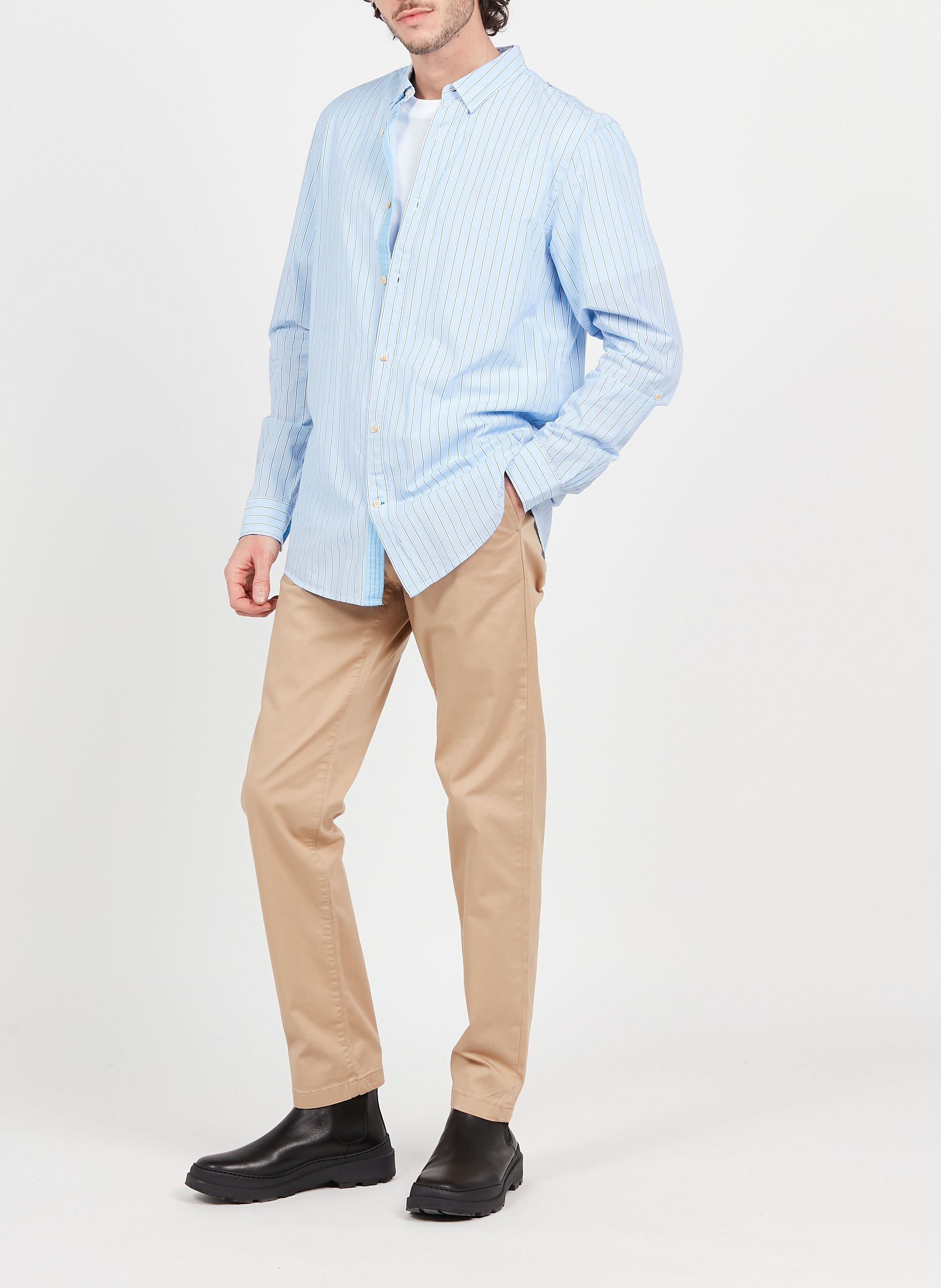 Regular-fit overhemd van biokatoen met klassieke kraag SCOTCH AND SODA Zwart