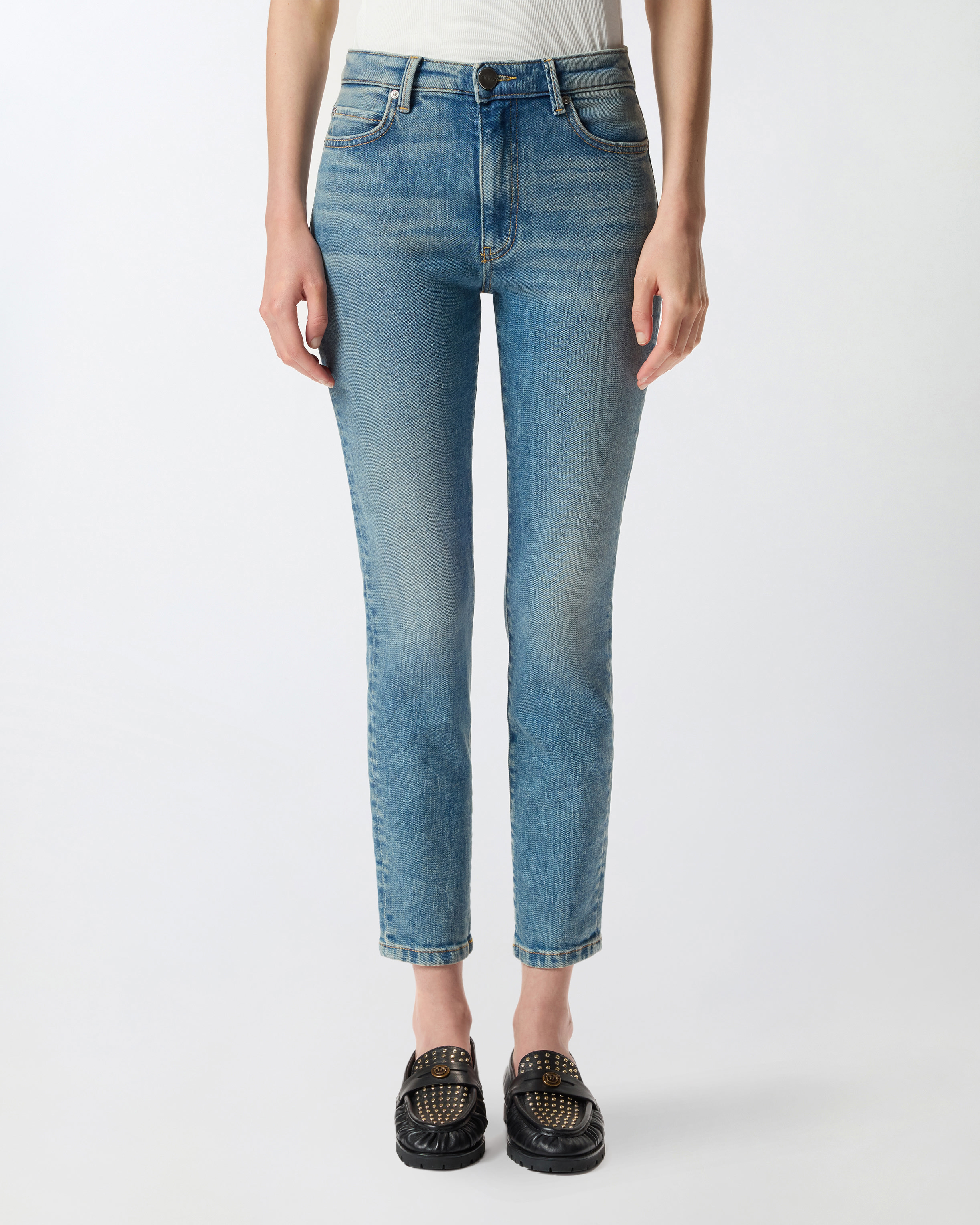 Vintage stretch denim skinny jeans PINKO Blue