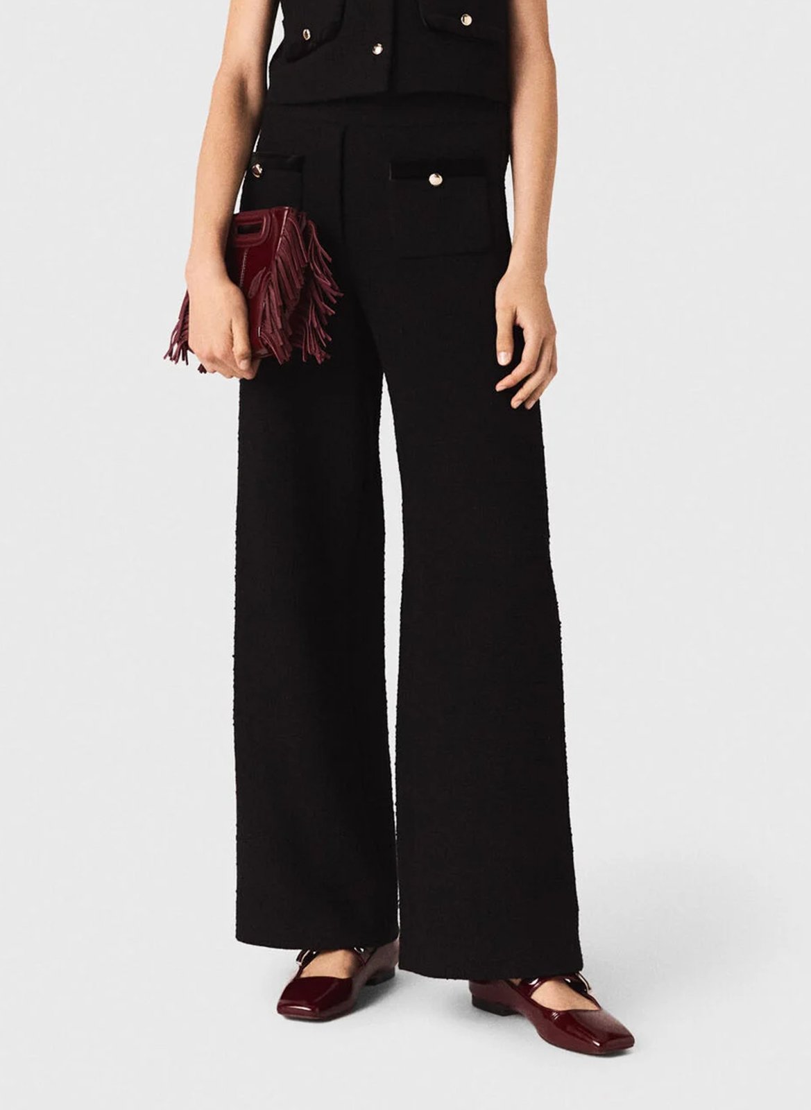 Pantalón ancho MAJE Negro