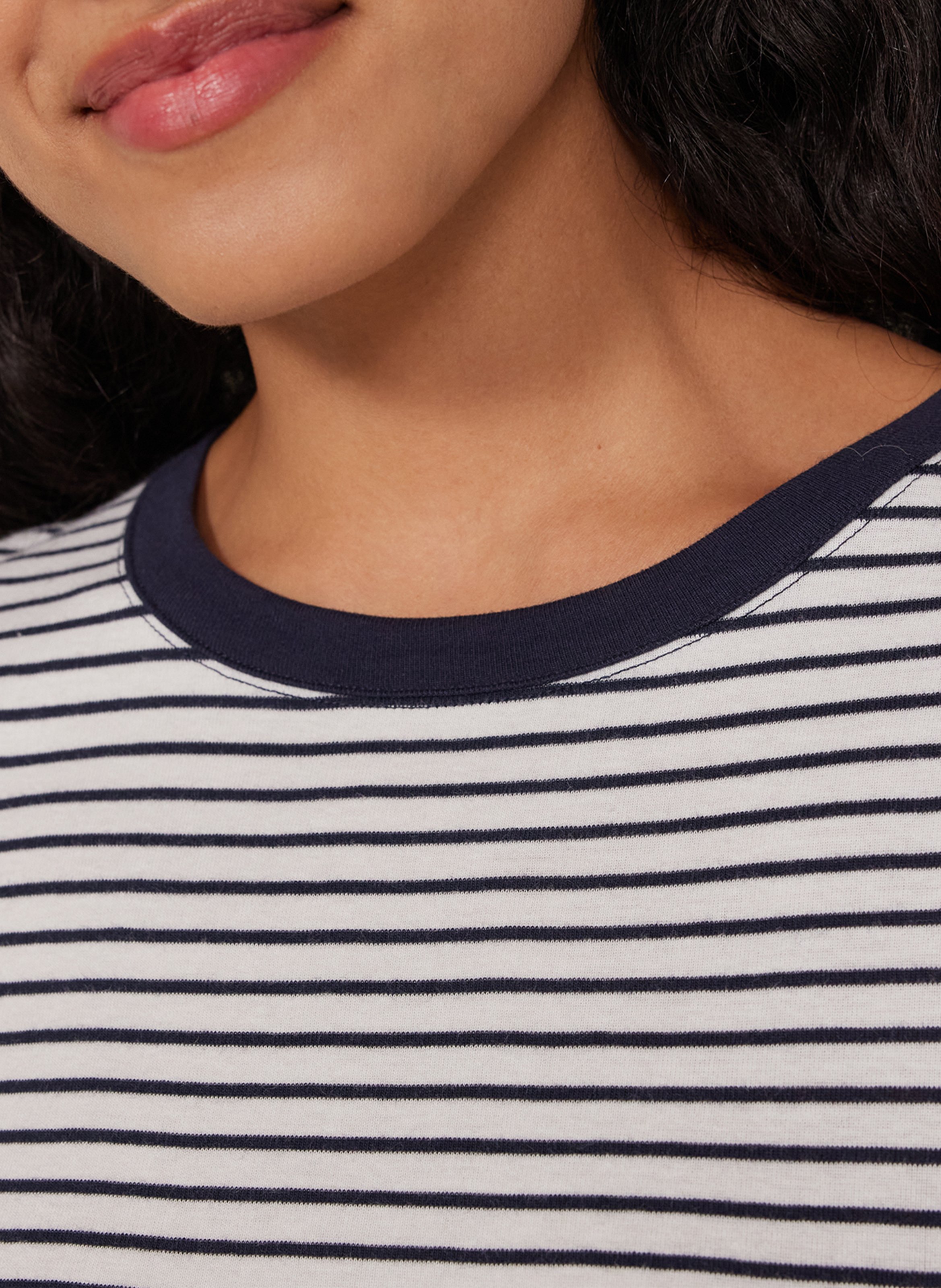 Recht T-shirt met ronde hals en strepen PETIT BATEAU Veelkleurig