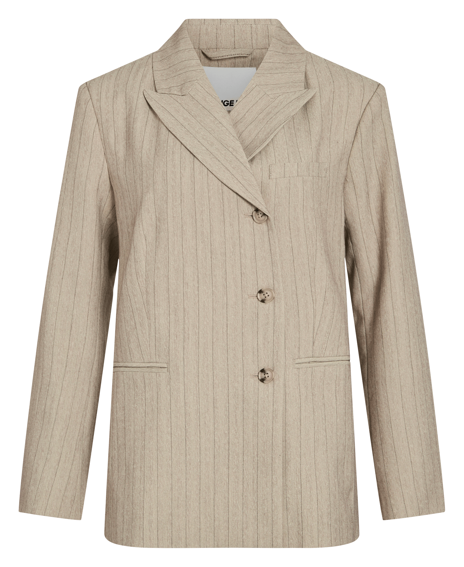 Striped straight blazer ROUGE EDIT Beige