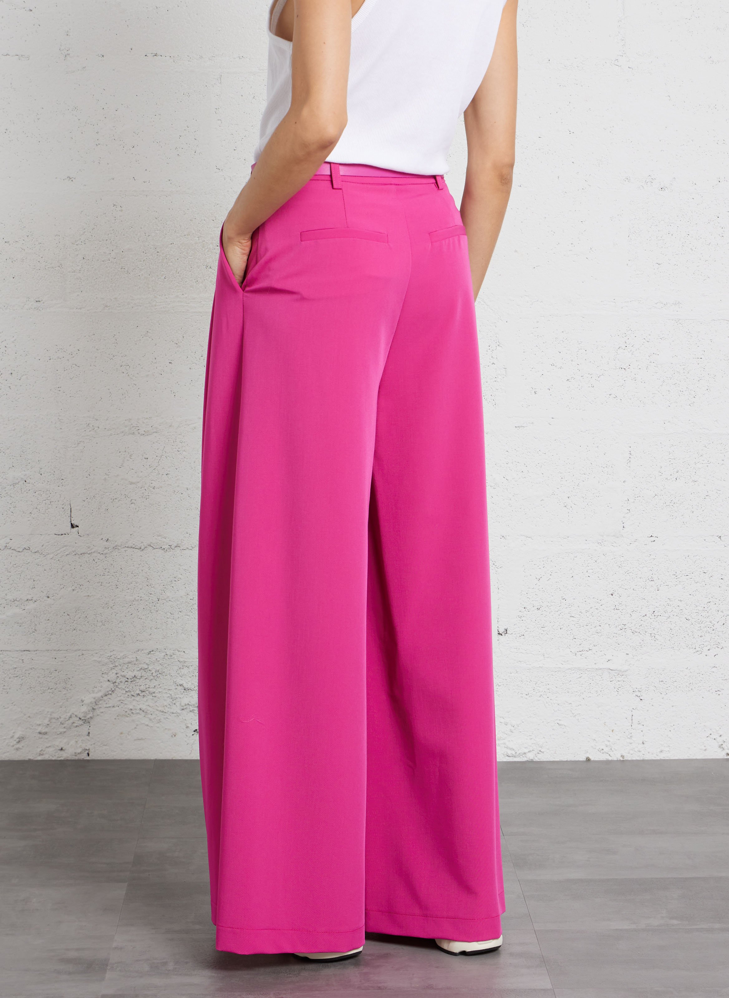 Wijde bandplooibroek met ceintuur IMPERIAL Roze