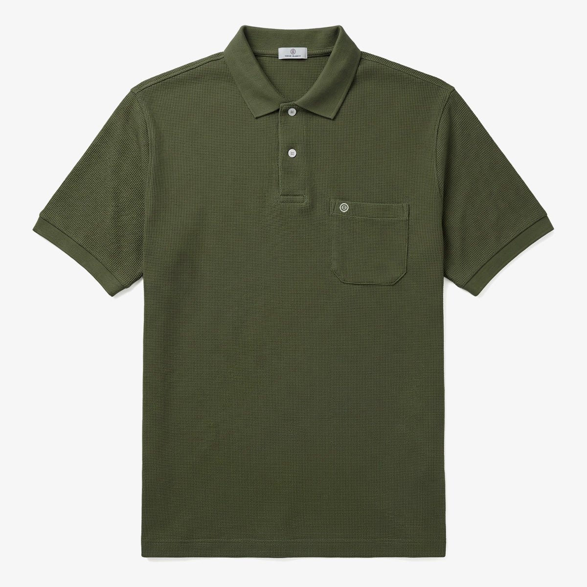 Short-sleeved waffle cotton polo SERGE BLANCO Green