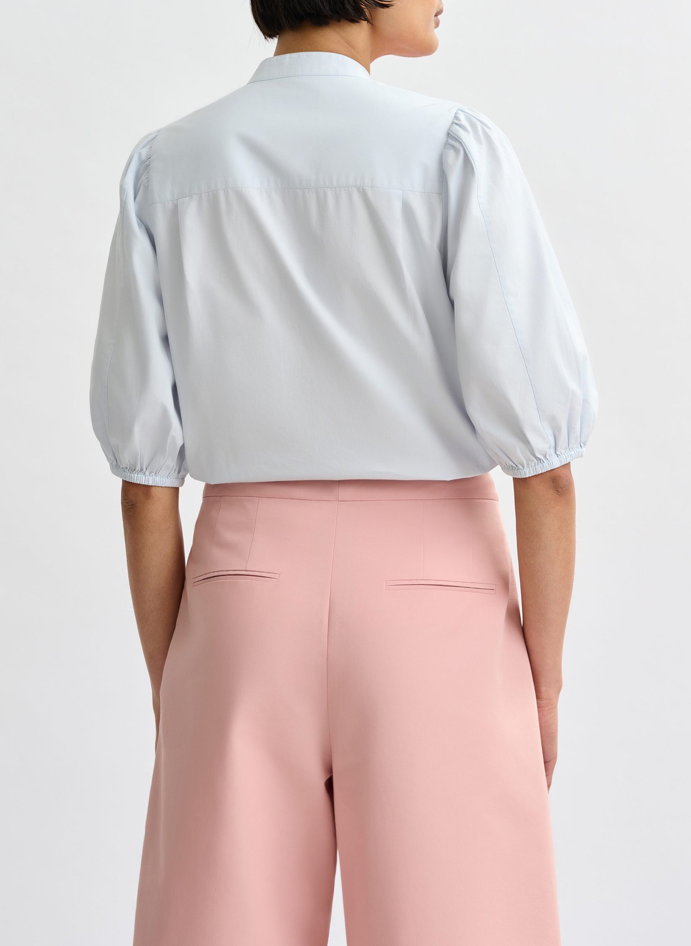 Baumwollbluse mit Rundhalsausschnitt ESSENTIEL ANTWERP Blau