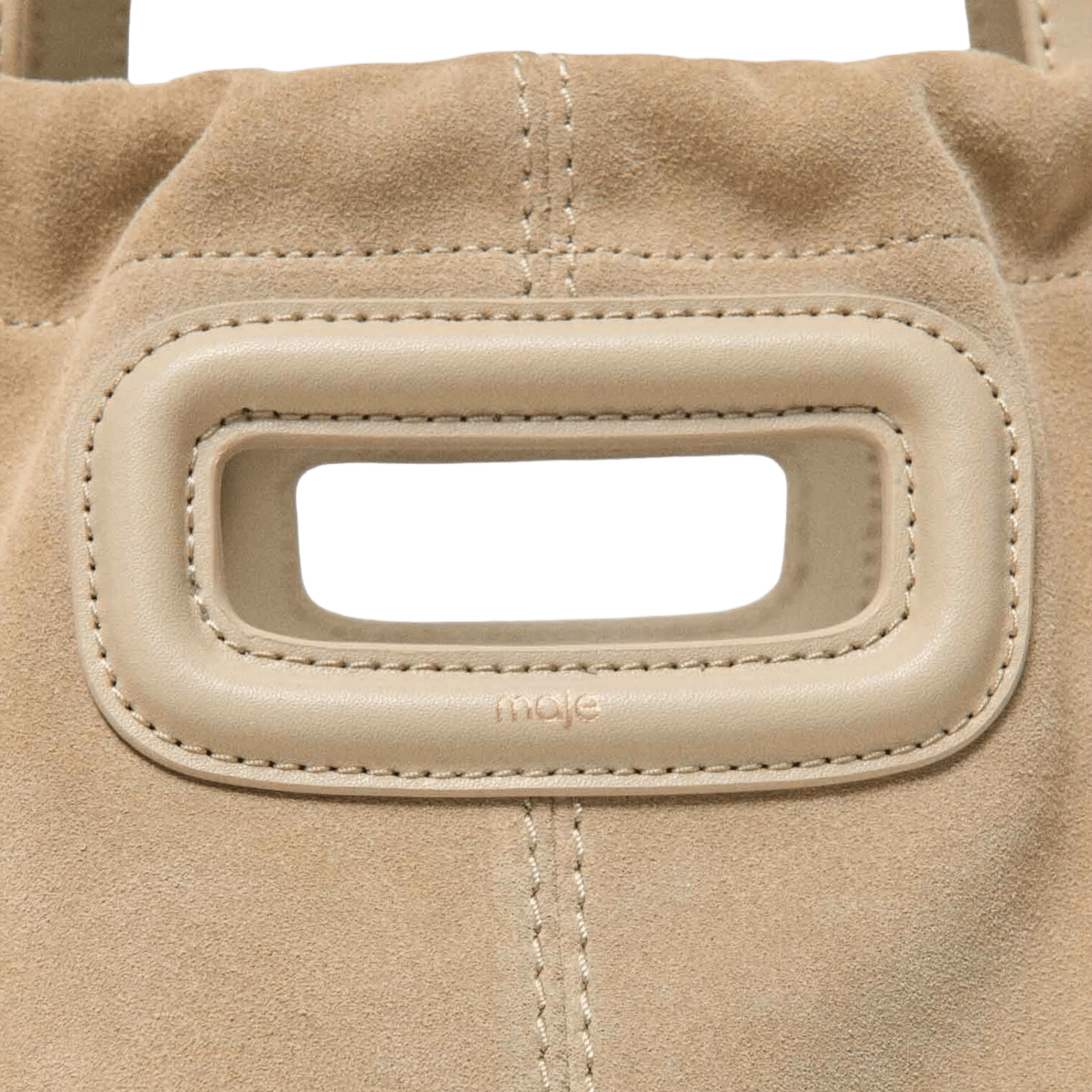 Buideltas van getextureerd leer met veters MAJE Bruin