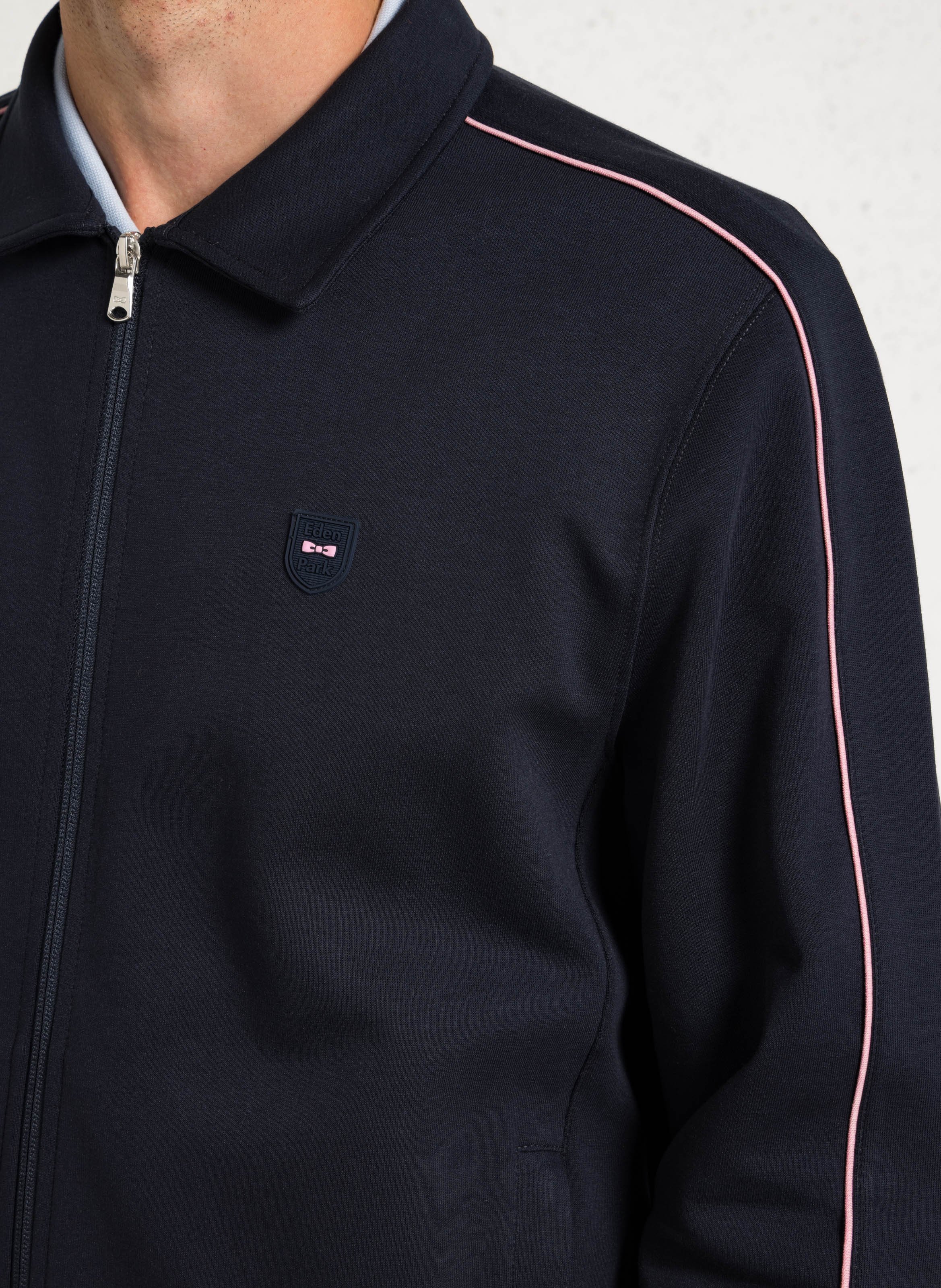 Sweat droit col classique en coton mélangé EDEN PARK Bleu