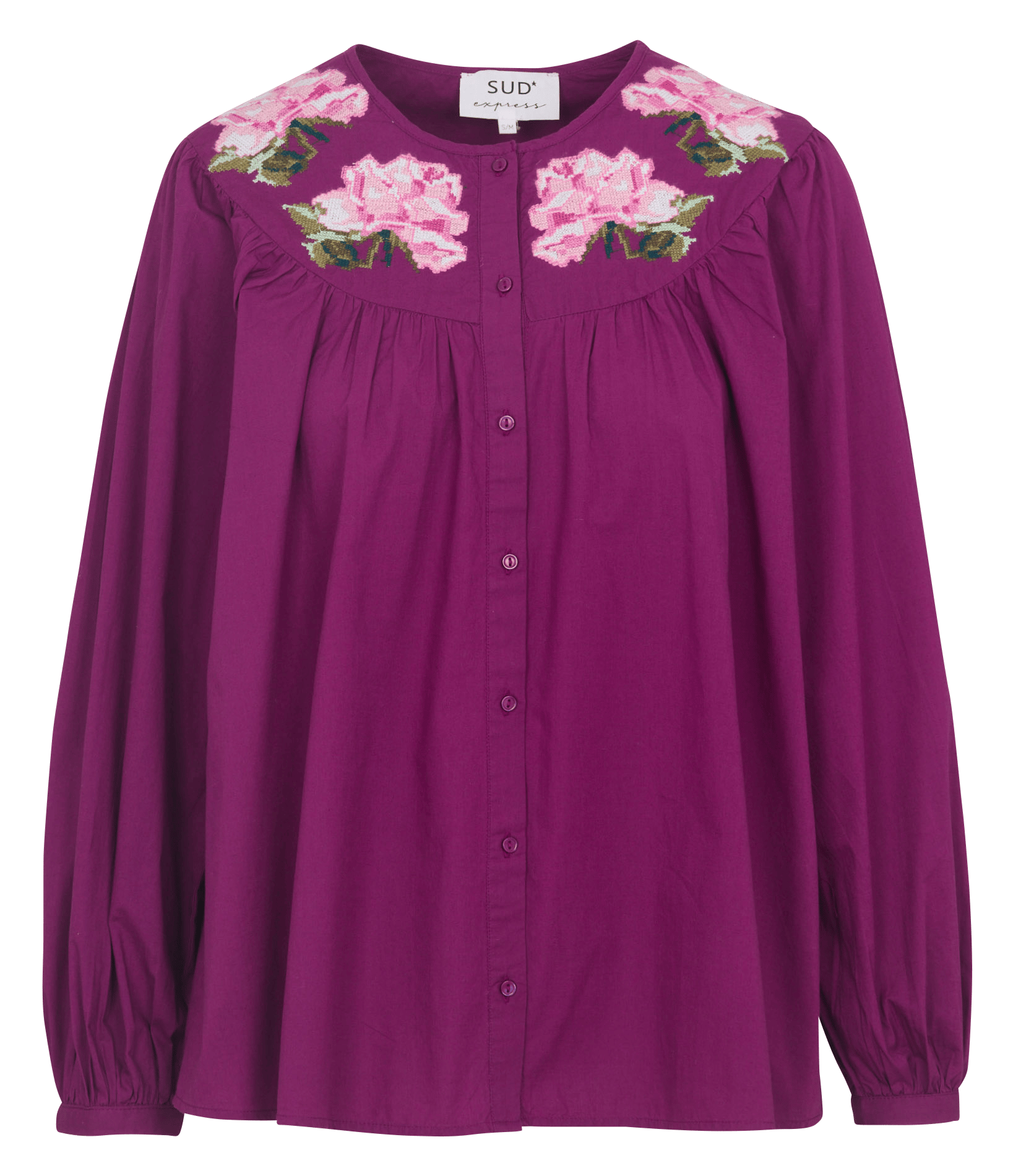 Korte, katoenen jurk met ronde hals SUD EXPRESS Roze