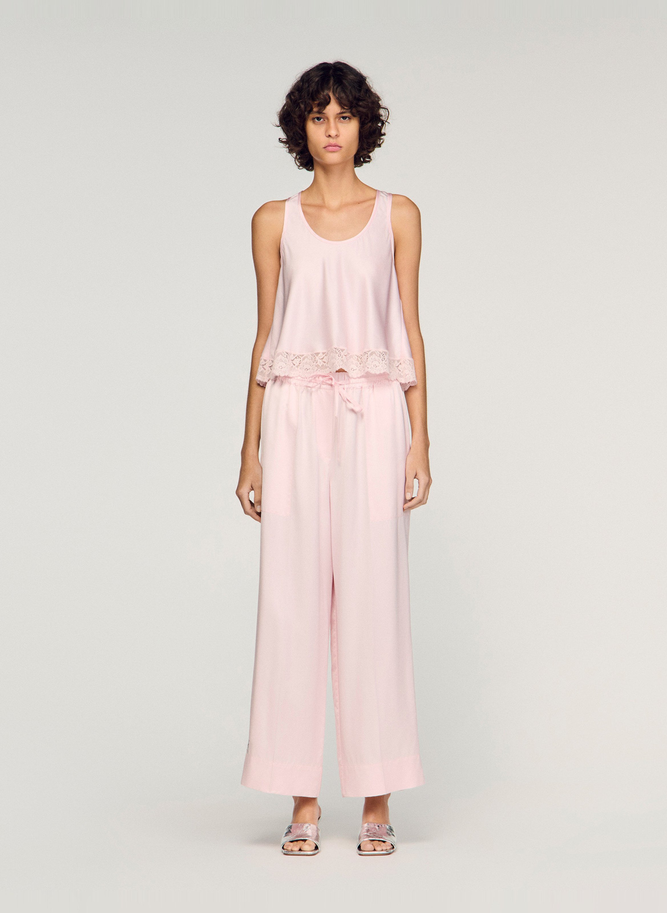 Débardeur col rond  SANDRO Rose