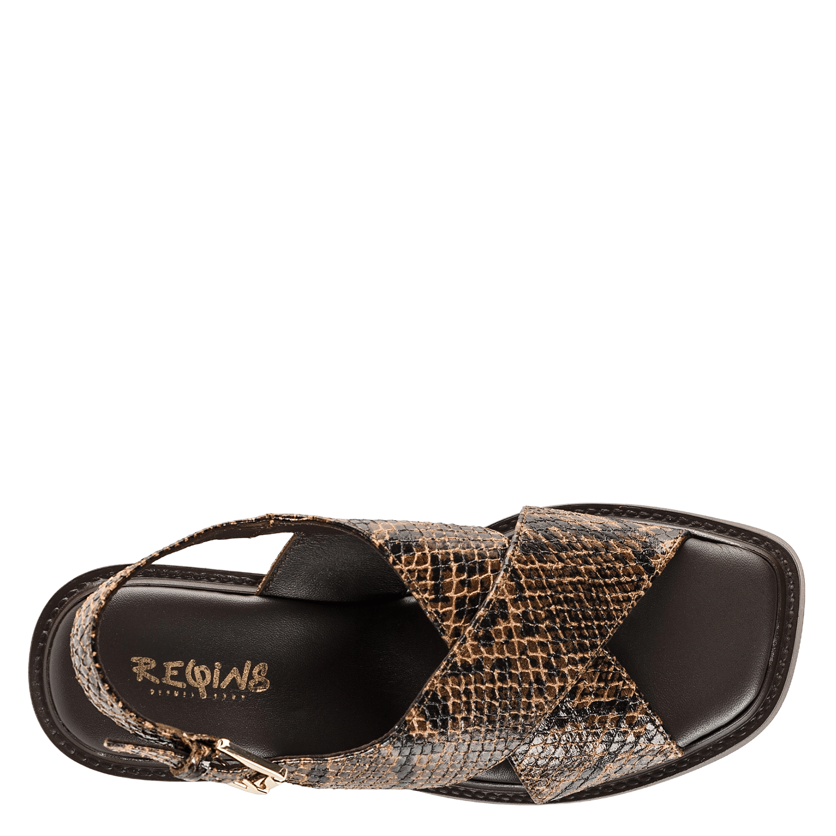 Caflo suede high sandals REQINS Brown