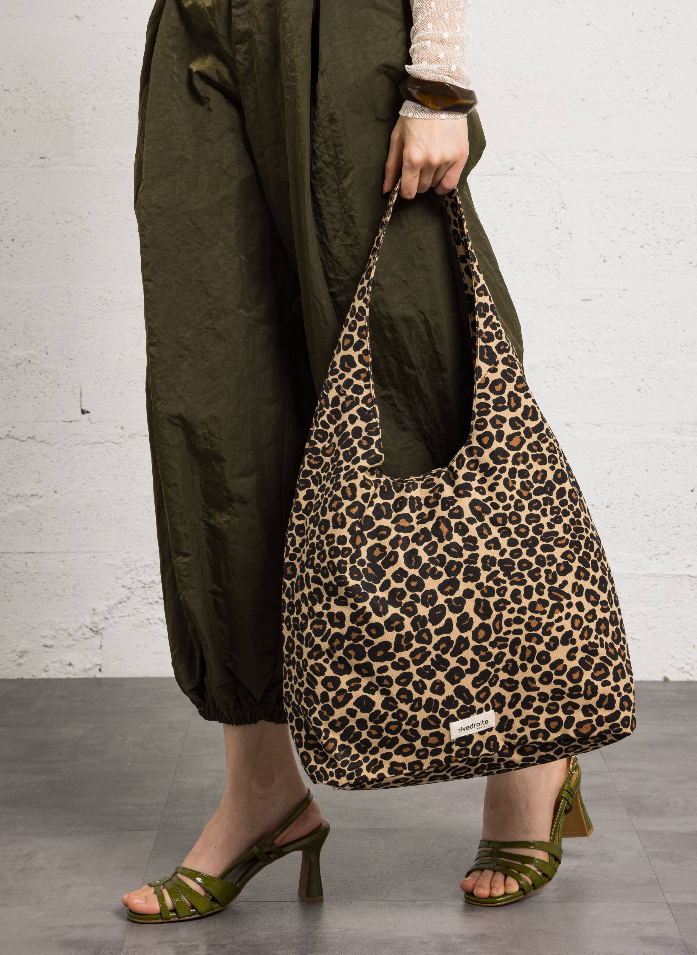 Sac porté épaule en coton mélangé RIVEDROITE PARIS Beige