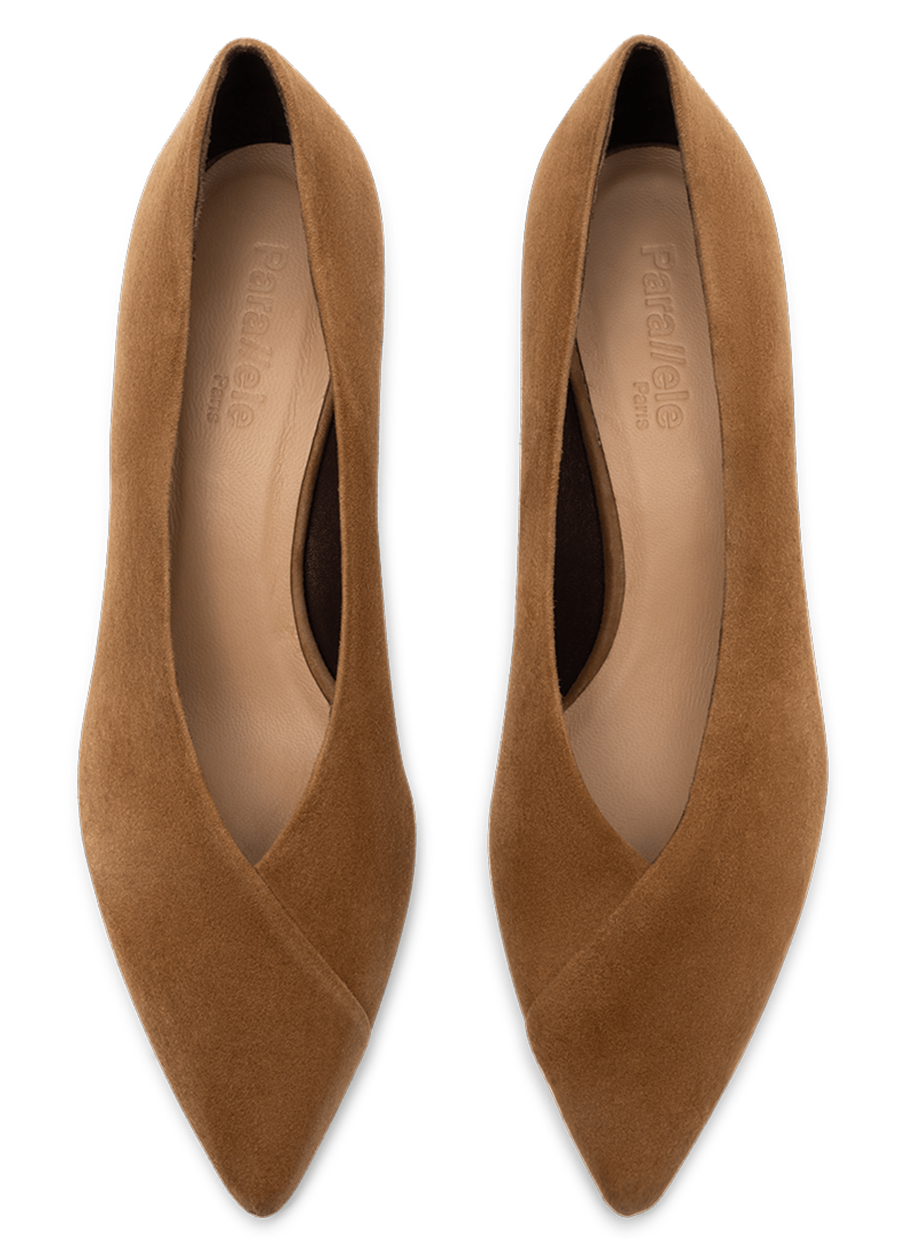 Escarpins en cuir velours datte PARALLELE PARIS Marron