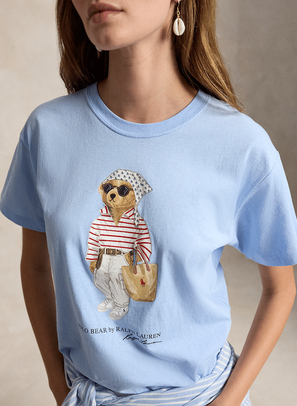 Tee-shirt col rond sérigraphié POLO RALPH LAUREN Bleu