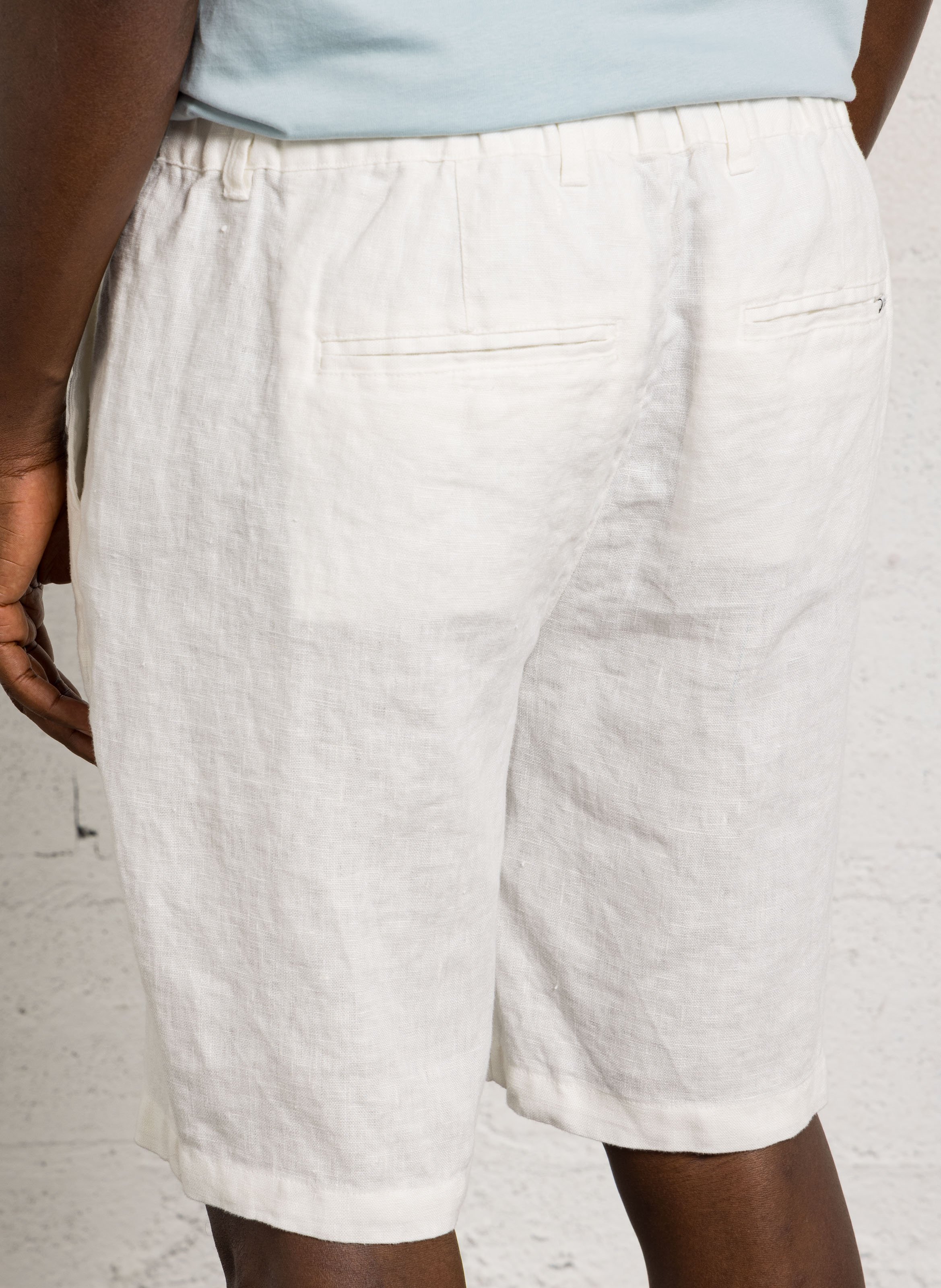 Pantalón ajustado de lino Blanco