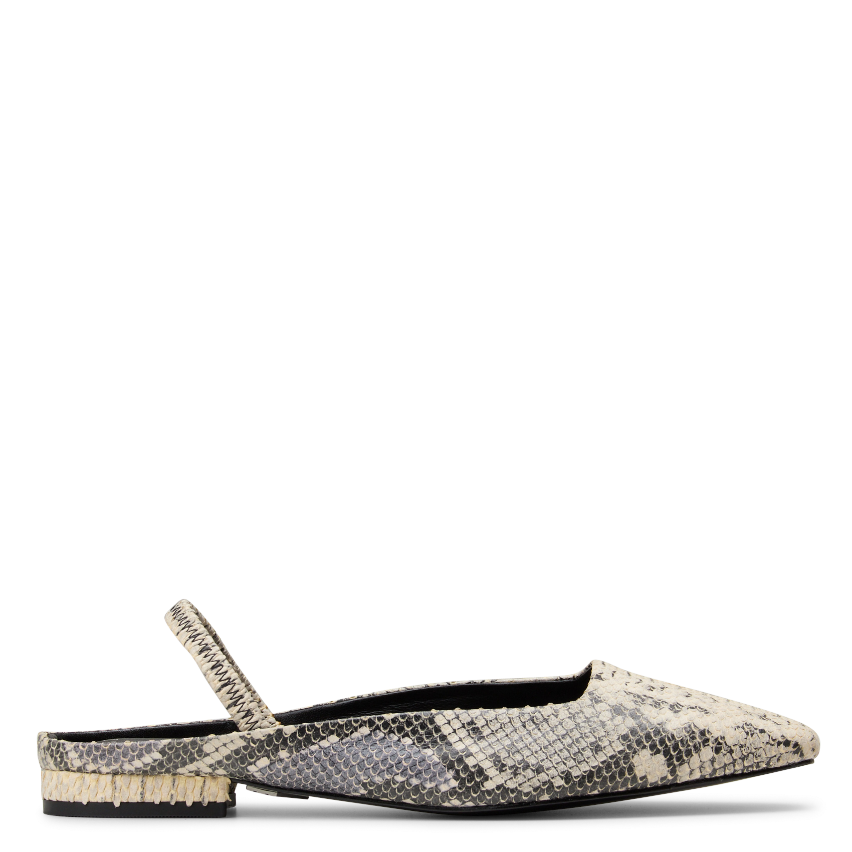 Ballerines slingbacks cuir effet python IKKS Blanc