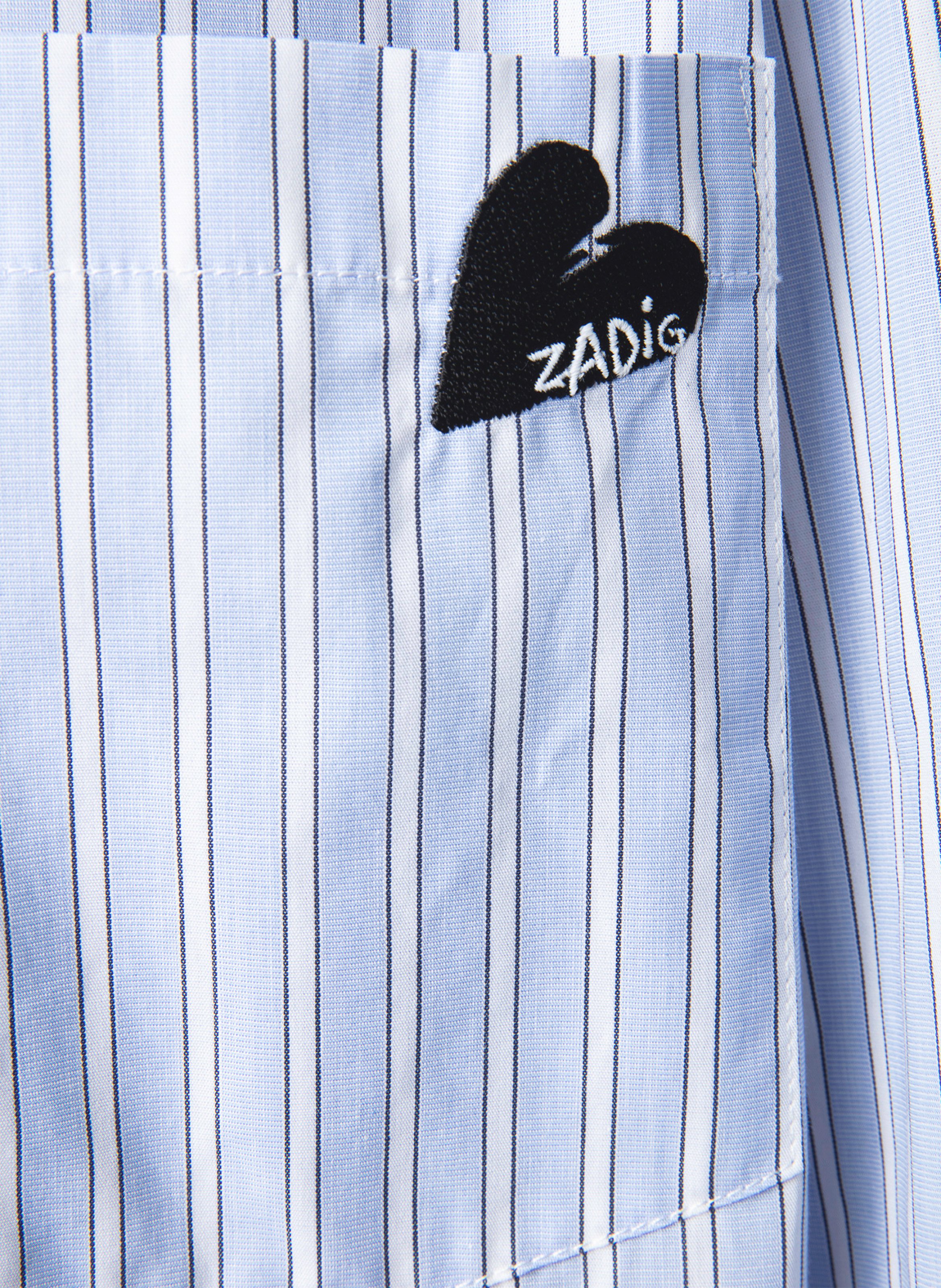 Chemise droite rayée avec broderie  ZADIG&VOLTAIRE Bleu