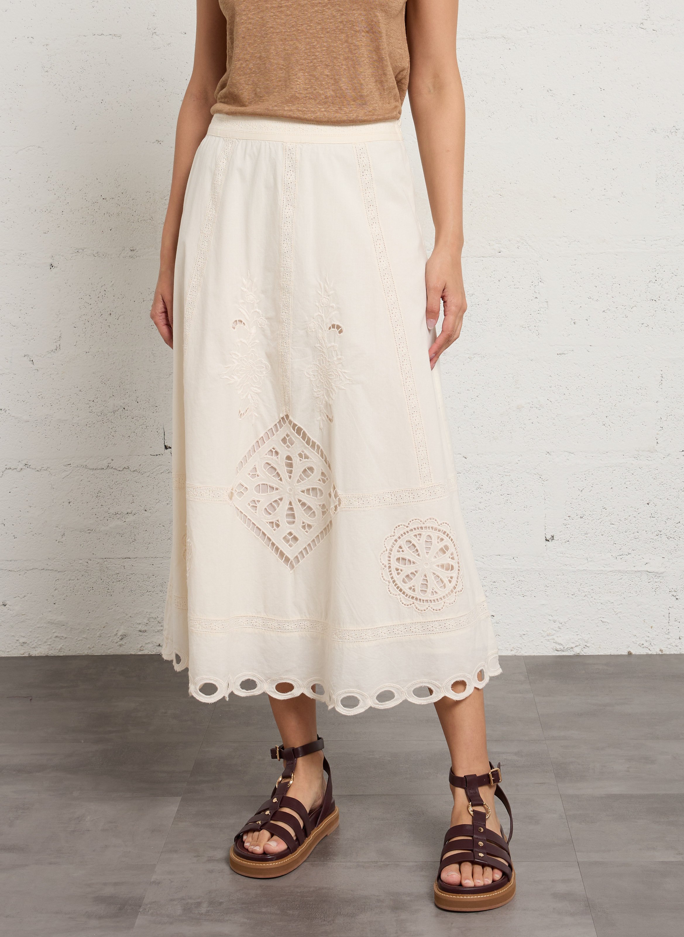 Katoenen midirok Anaïs SUD EXPRESS Beige