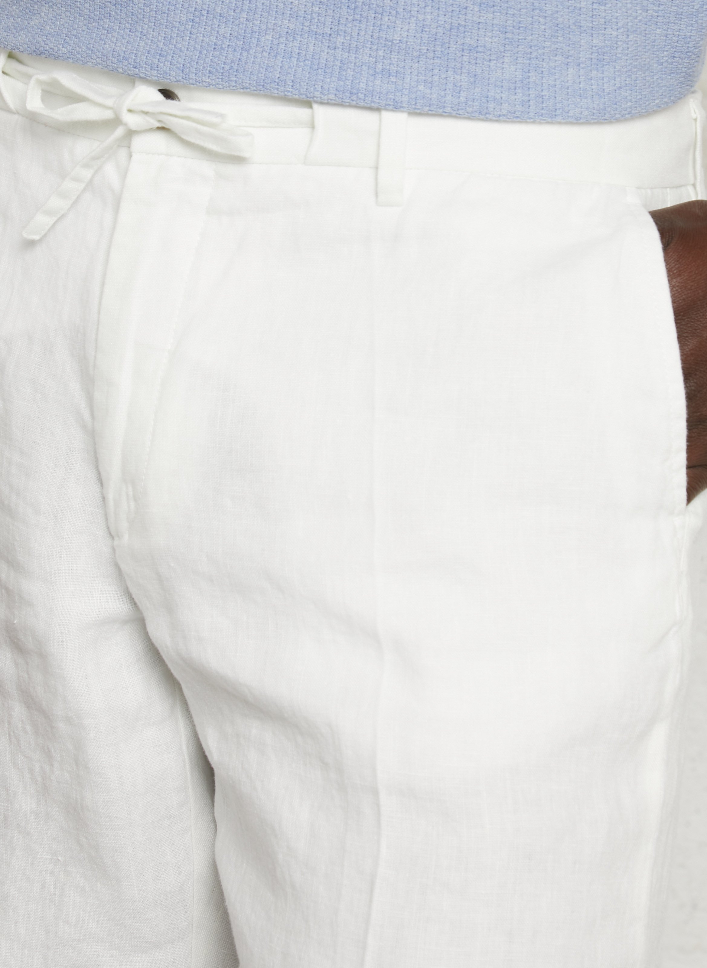 Short droit en lin HACKETT Blanc