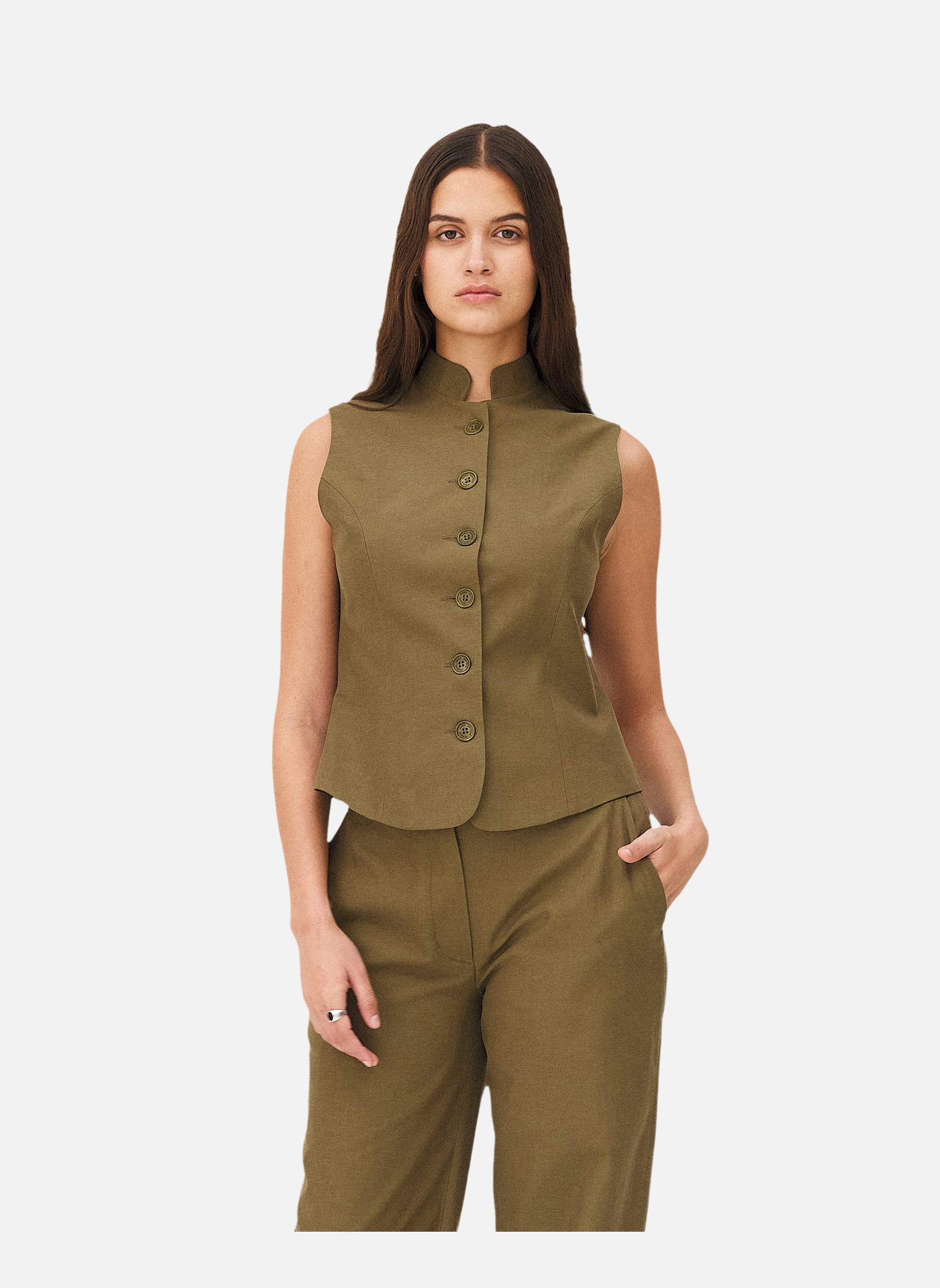 Agar Sleeveless Cardigan Noyoco Green