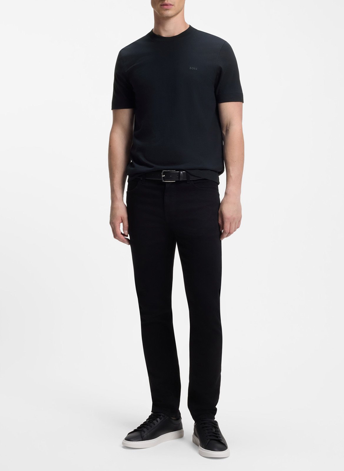 Tee-shirt col rond en coton BOSS Bleu