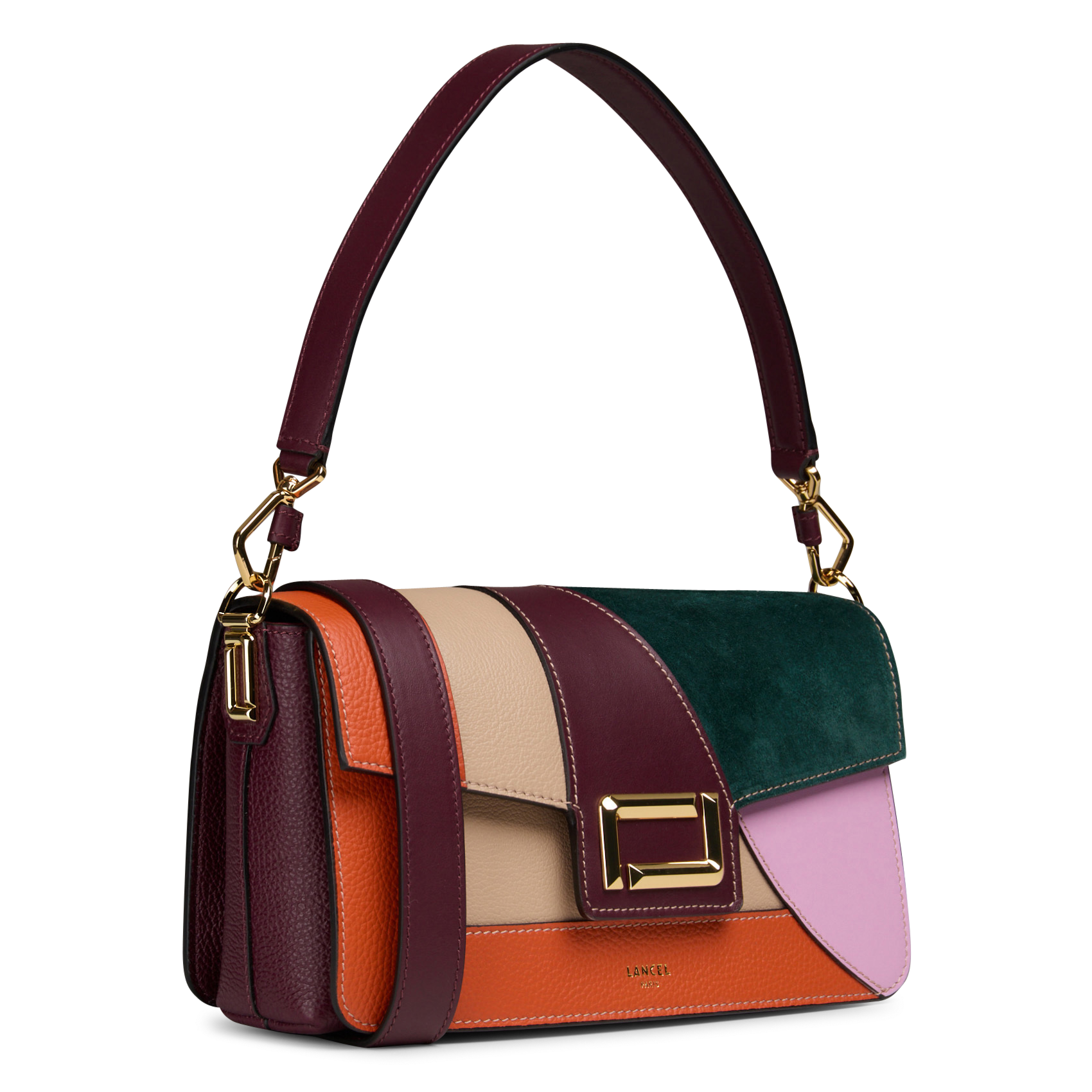 Leather shoulder bag LANCEL Green