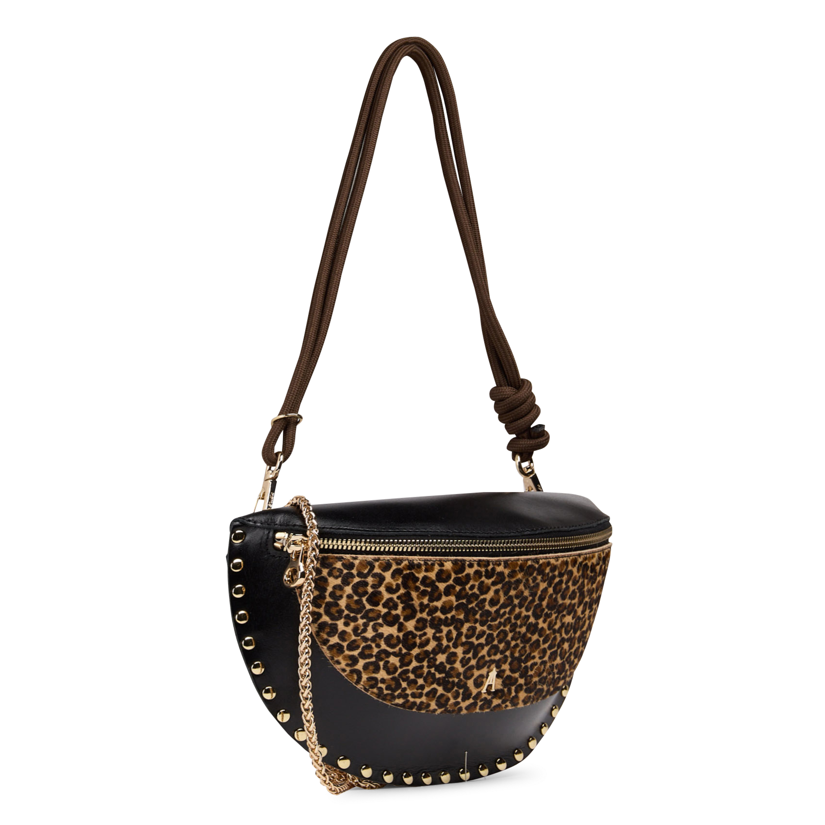 Dual-material shoulder bag CRAIE STUDIO Black