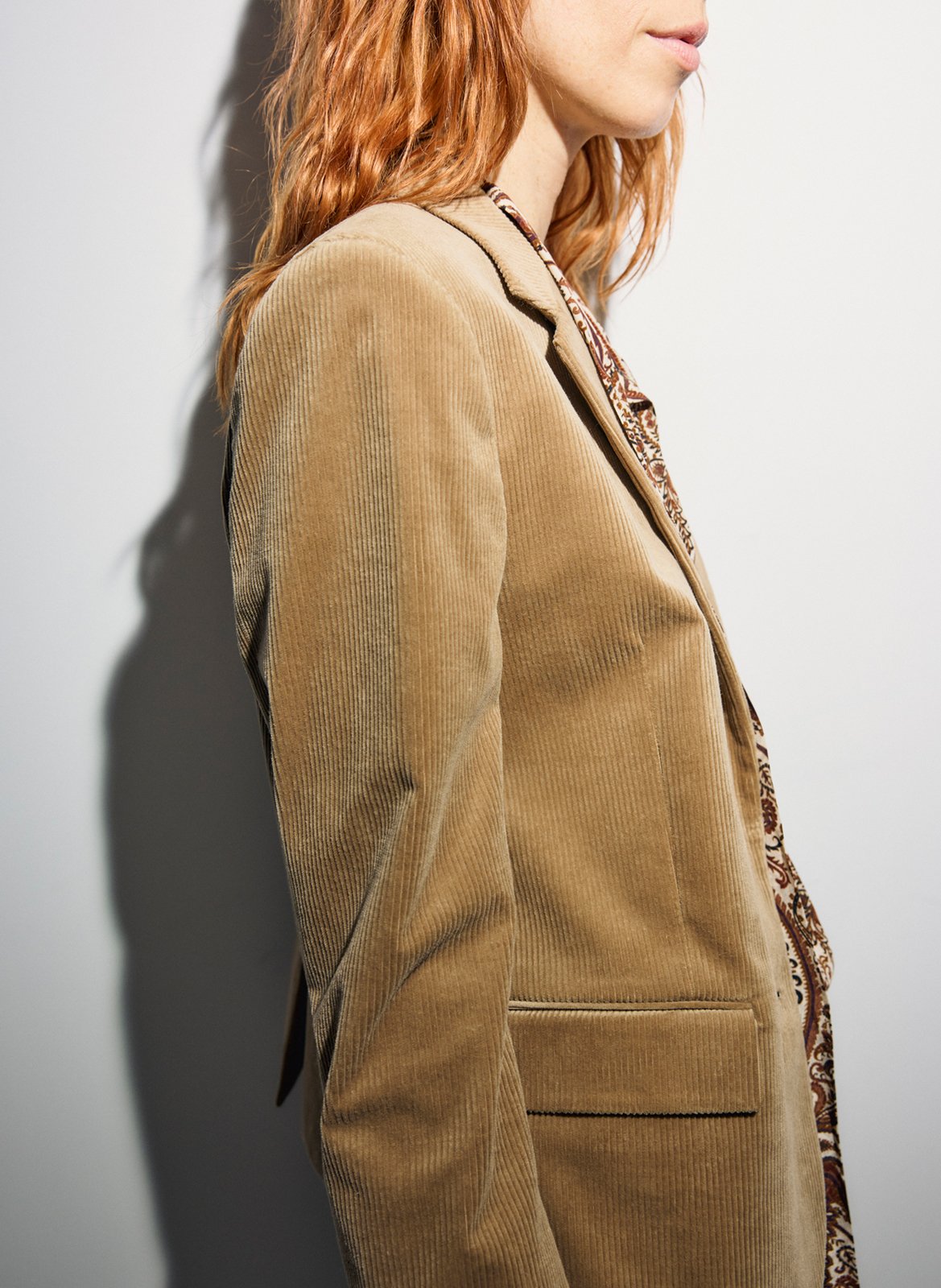 Fitted velvet cotton blend blazer GERARD DAREL Brown
