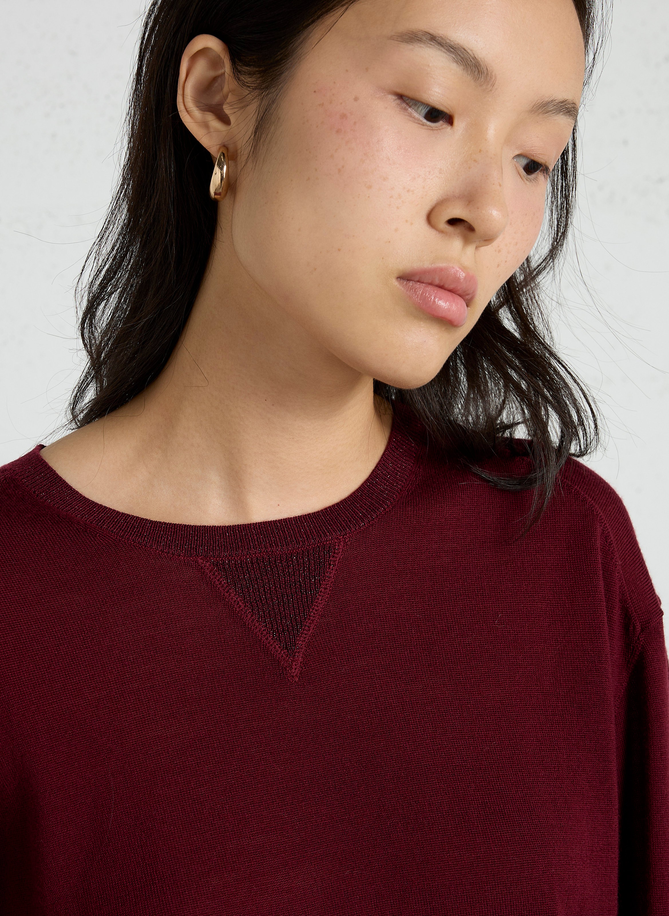 Feiner Wollpullover IKKS Pflaume