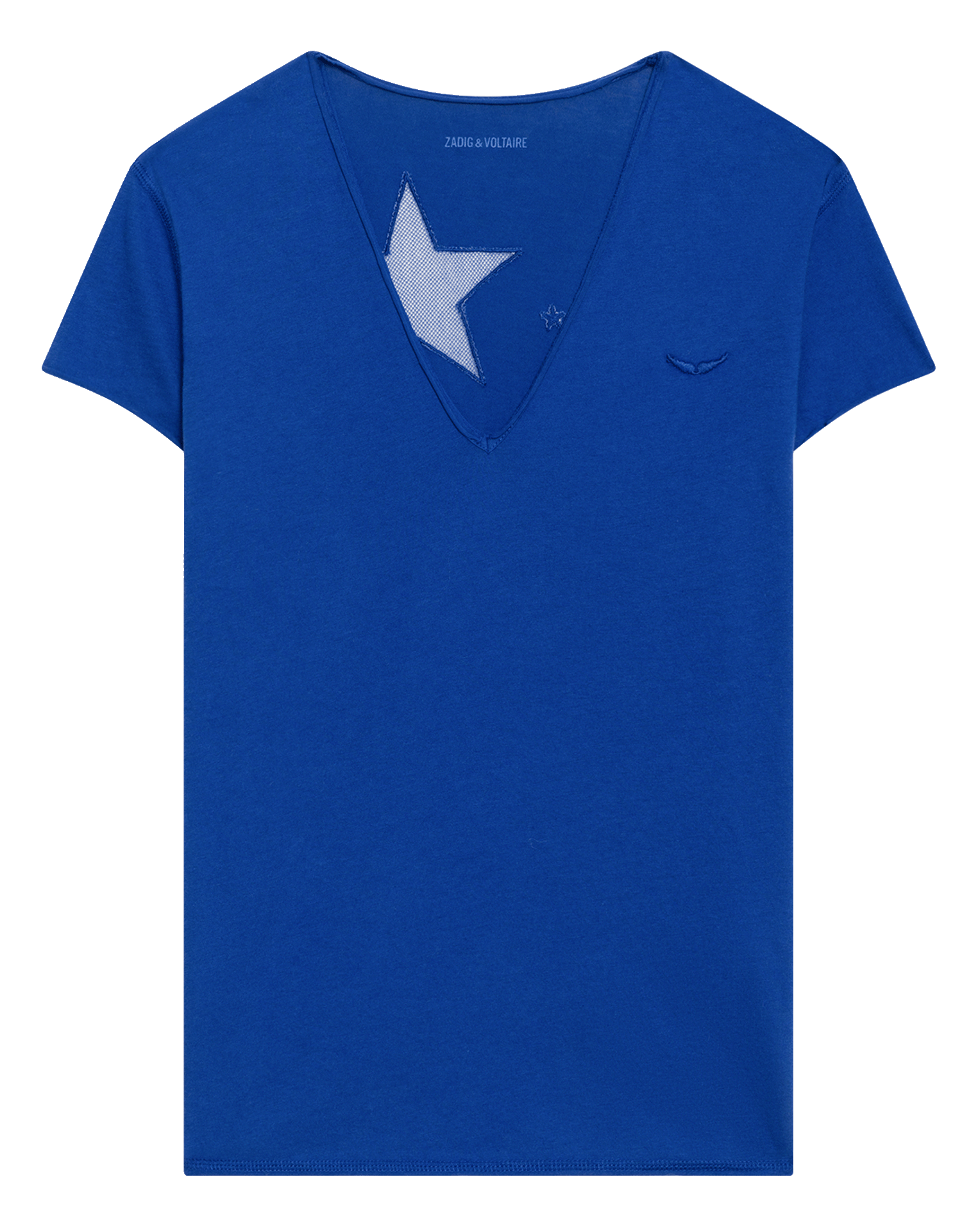 Katoenen T-shirt met V-hals ZADIG&VOLTAIRE Blauw
