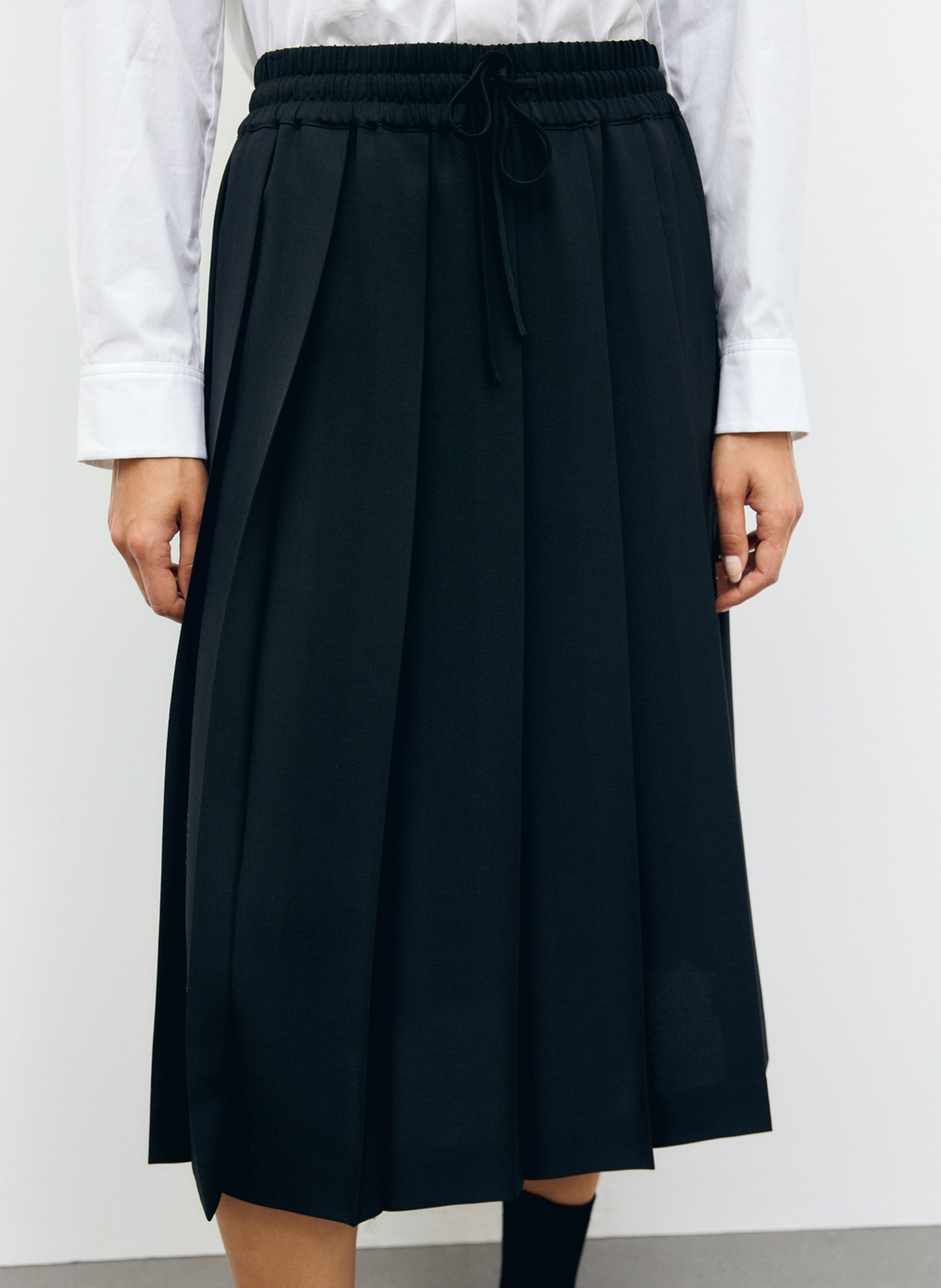 Geplooide midi-rok in effen kleur GERARD DAREL Zwart