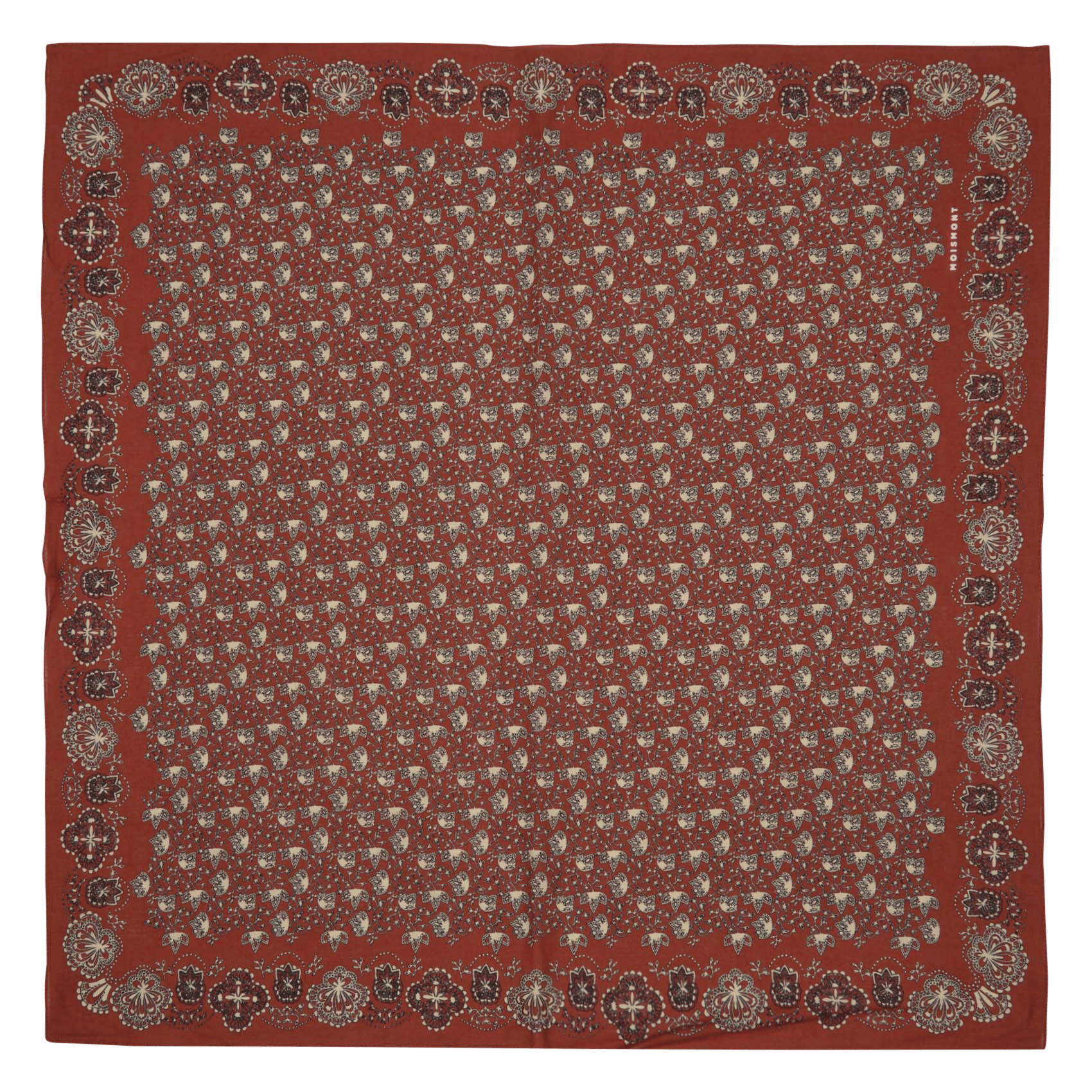 Foulard carré imprimé en coton MOISMONT Marron