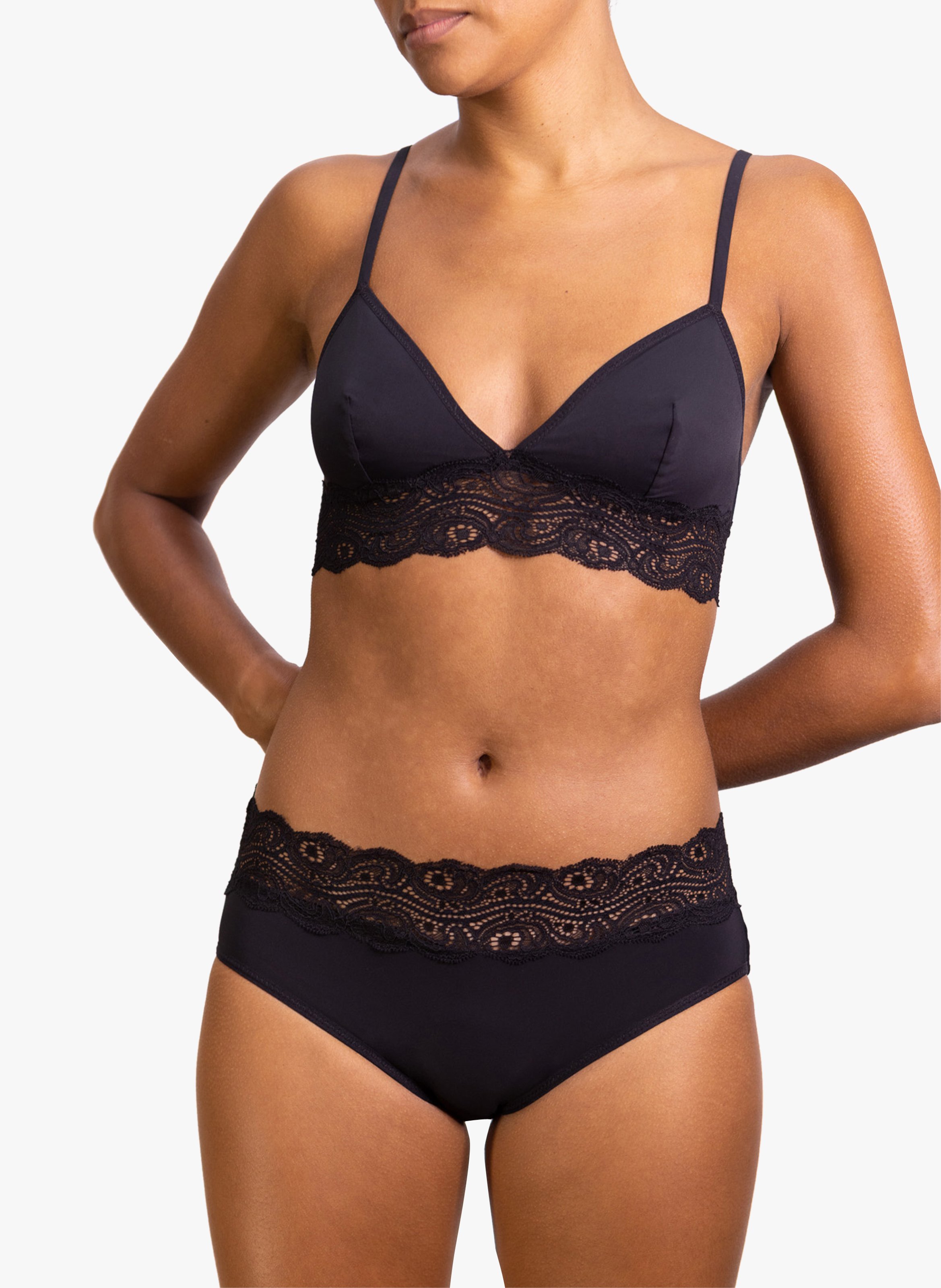 Culotte menstruelle flux abondant en dentelles  REJEANNE Noir