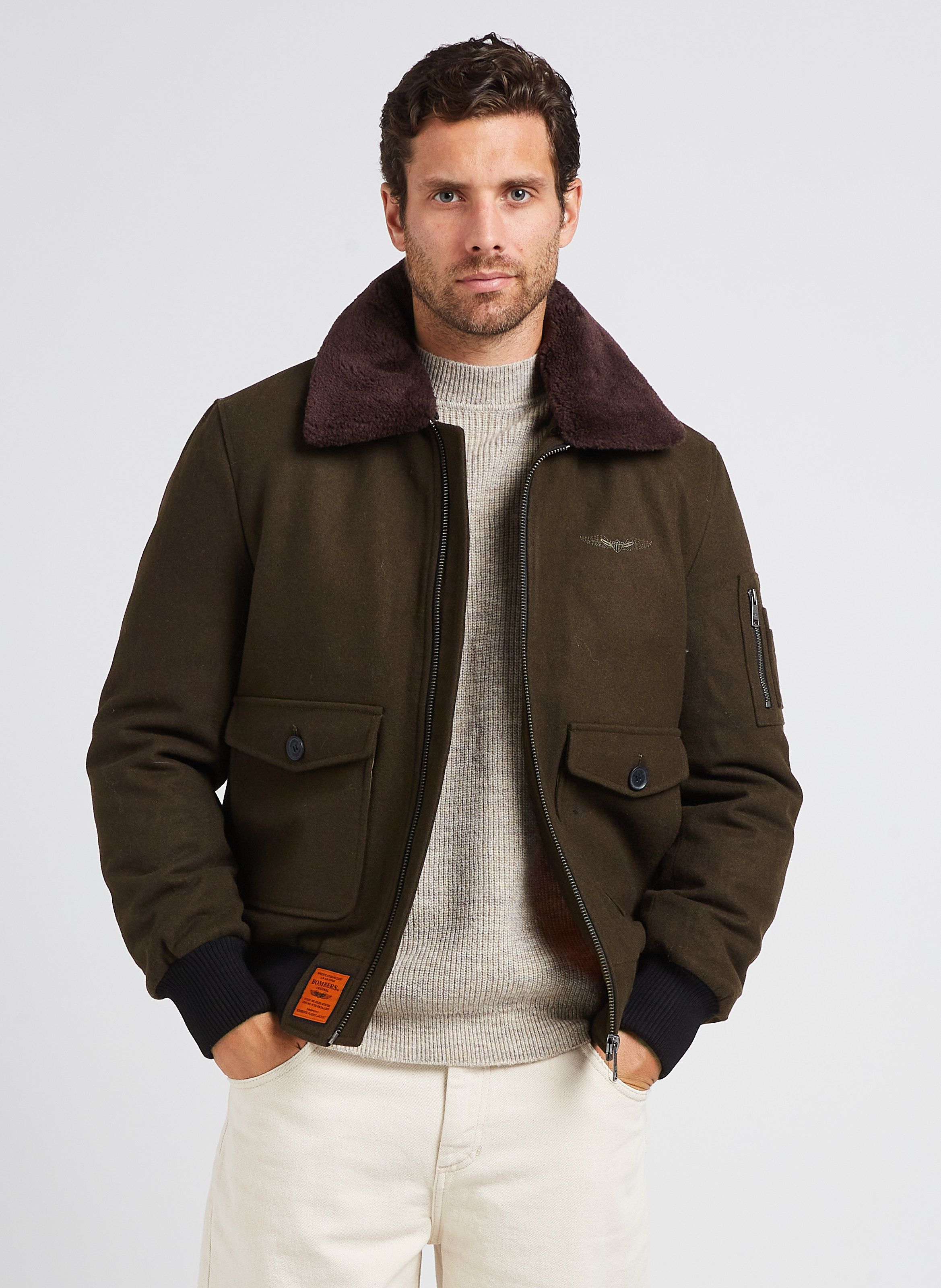 Bombers homme online laine